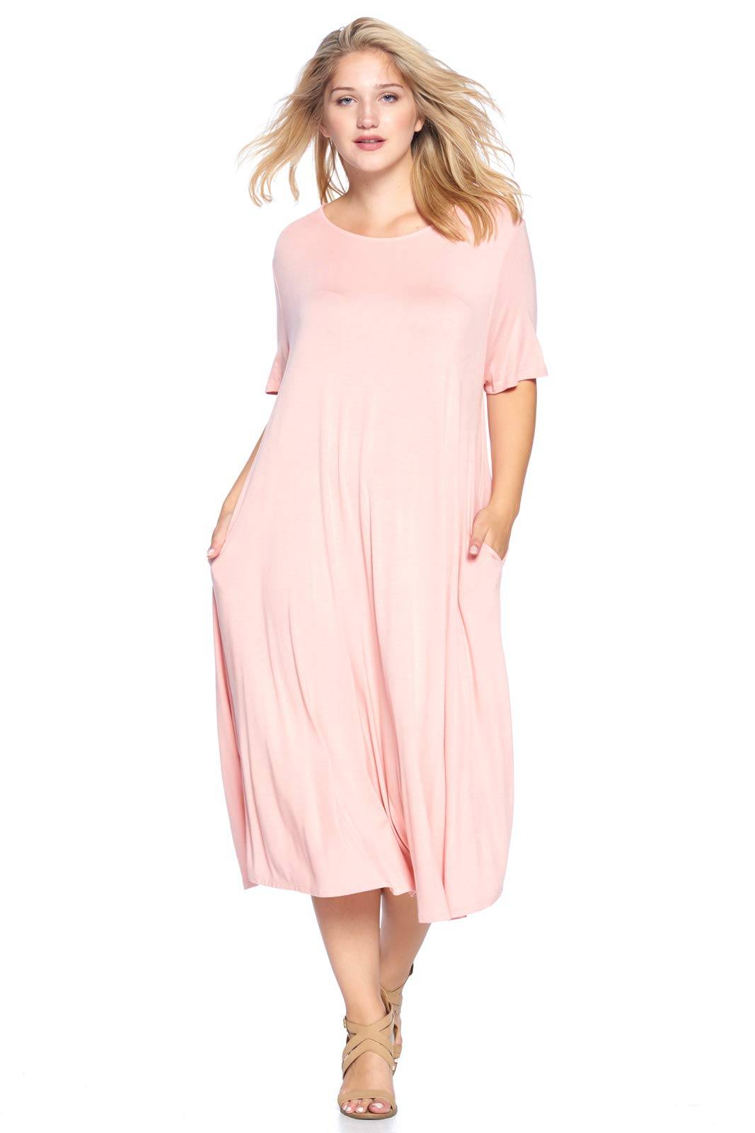 Women's Plus Size A-Line Pocket Midi Dress