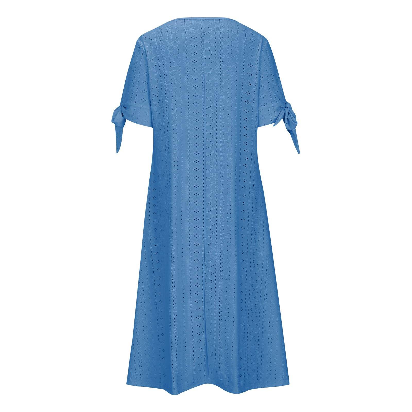 Womens Maxi Long Dress Boho V Neck Pockets Dresses