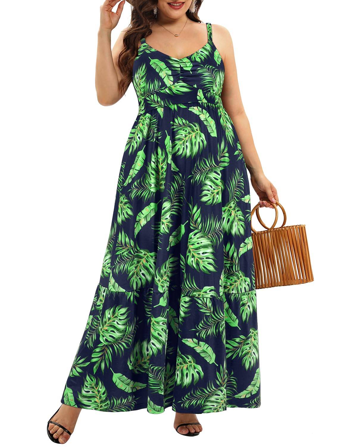 Women's Plus Size Maxi Sun Dress Sundress Pockets