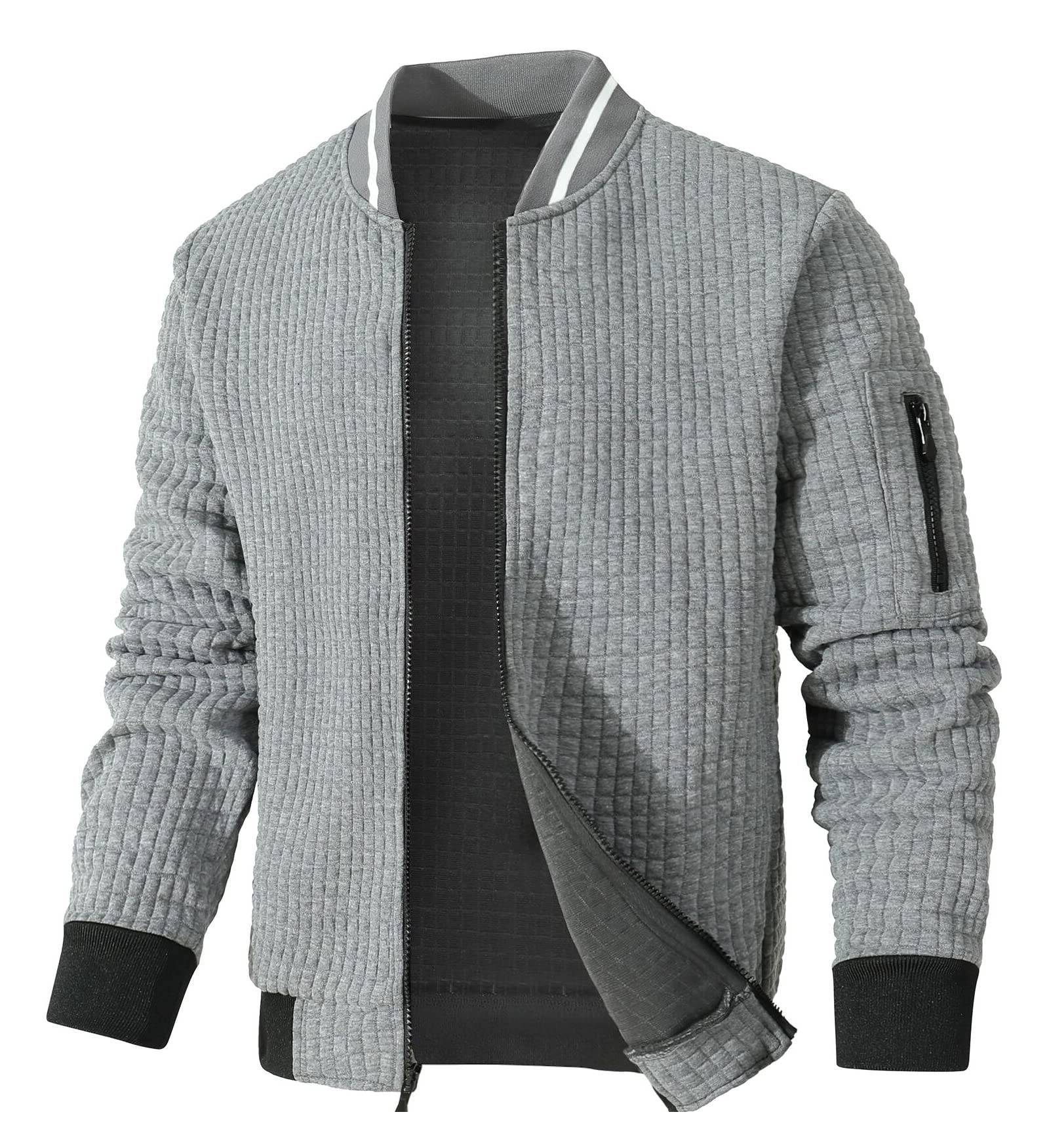 Mens Lightweight Jacket Casual Bomber Jacket Varsity Coat