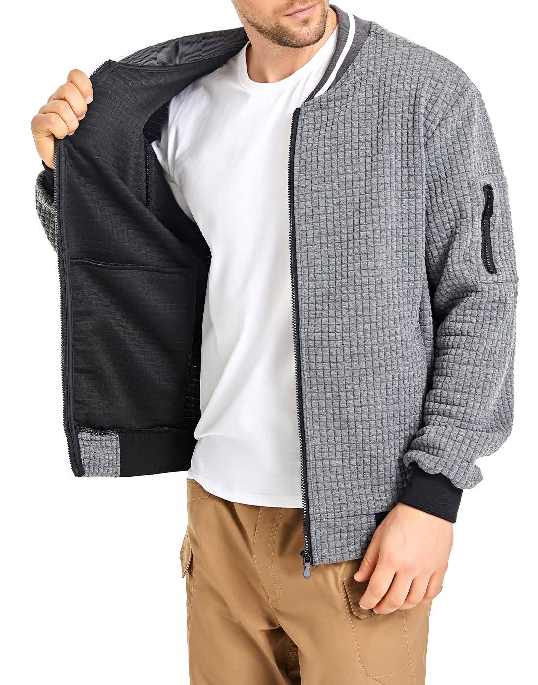 Mens Lightweight Jacket Casual Bomber Jacket Varsity Coat