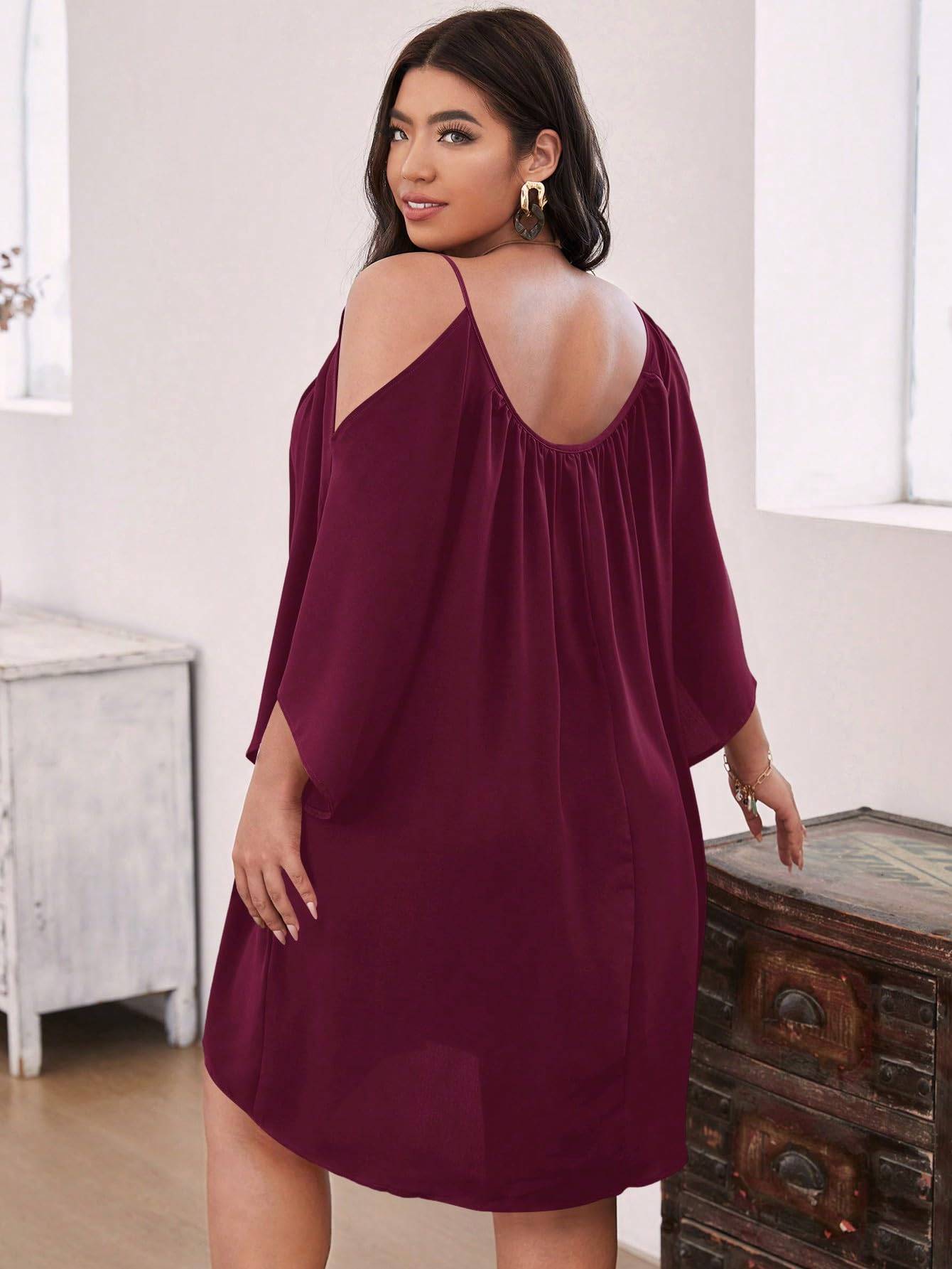 Women Plus Size Summer Dress Cold Short Dresses