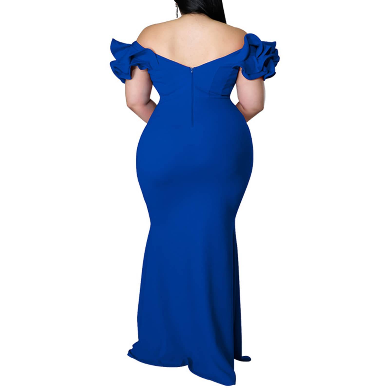 Women's Plus Size Maxi V-Neck Formal Dresses