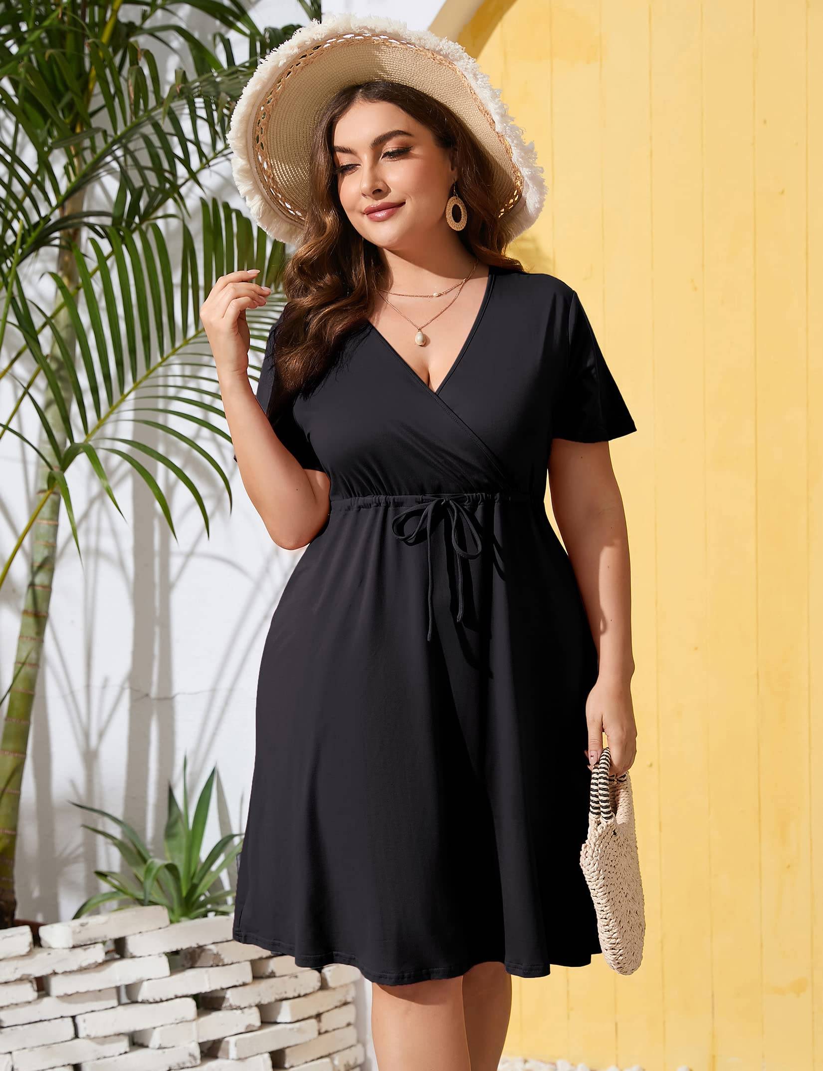 Plus Size Summer Dress Women's A Line Midi Dresses