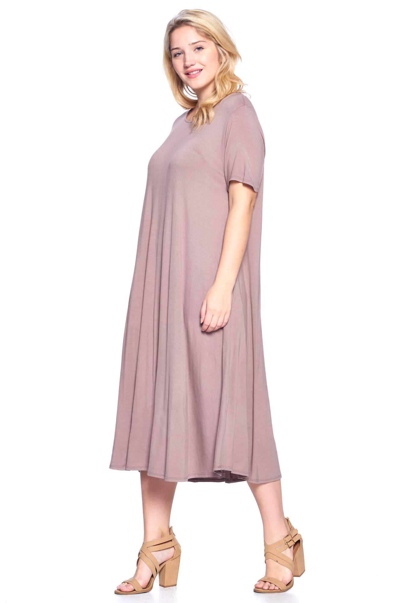 Women's Plus Size A-Line Pocket Midi Dress