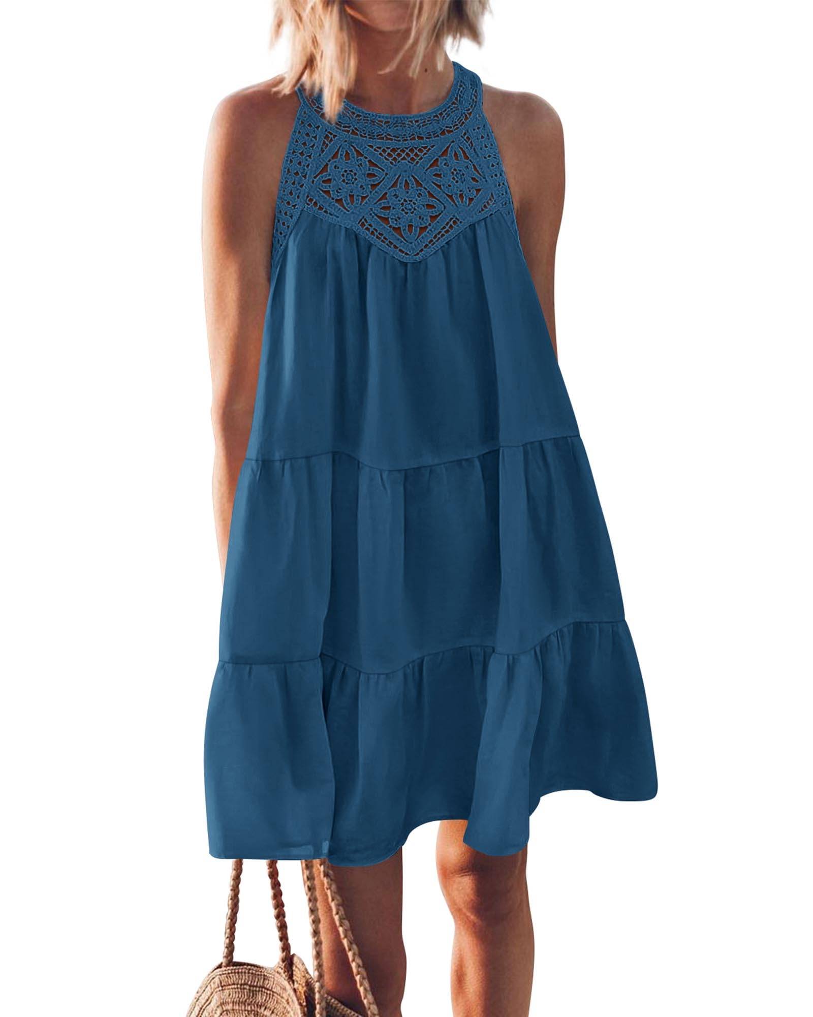 Womens Summer Casual Sundress A Line Dresses