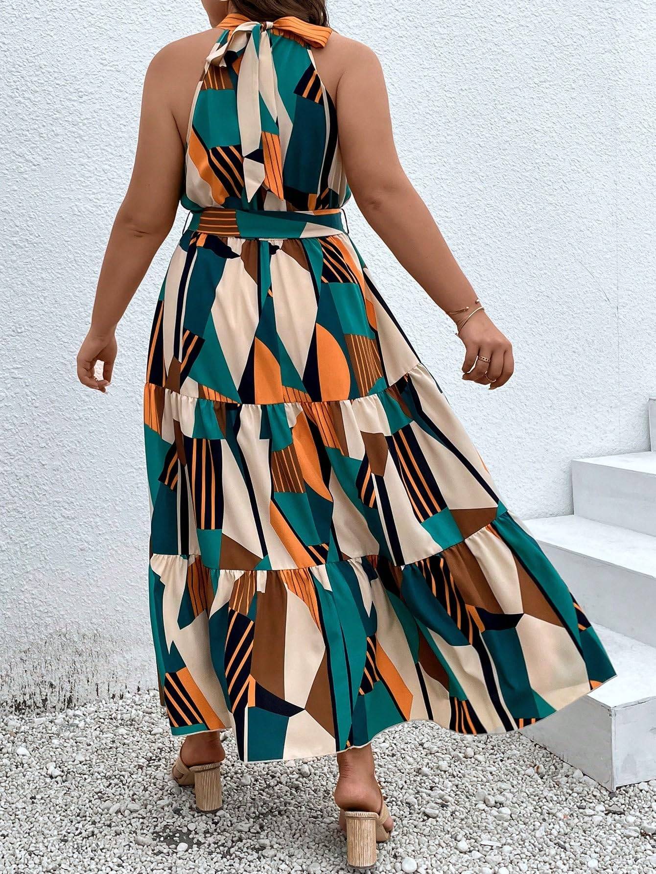 Women's Plus Size Boho A Line Long Dress