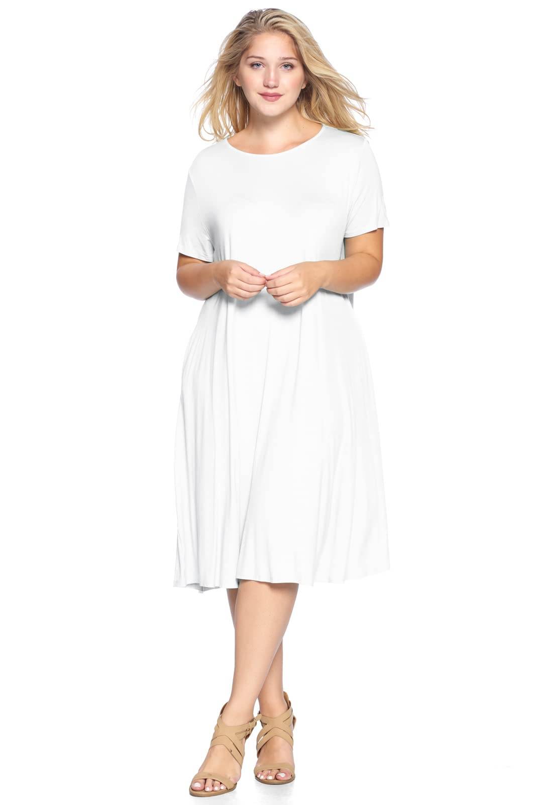 Women's Plus Size A-Line Pocket Midi Dress