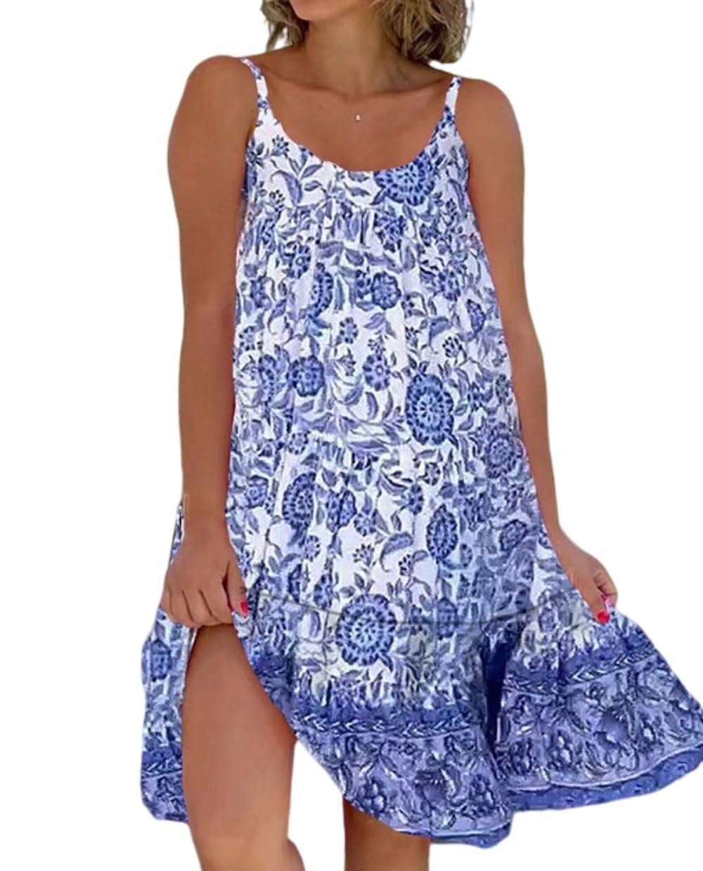 Women Summer Dress Sundress Boho Floral Printed