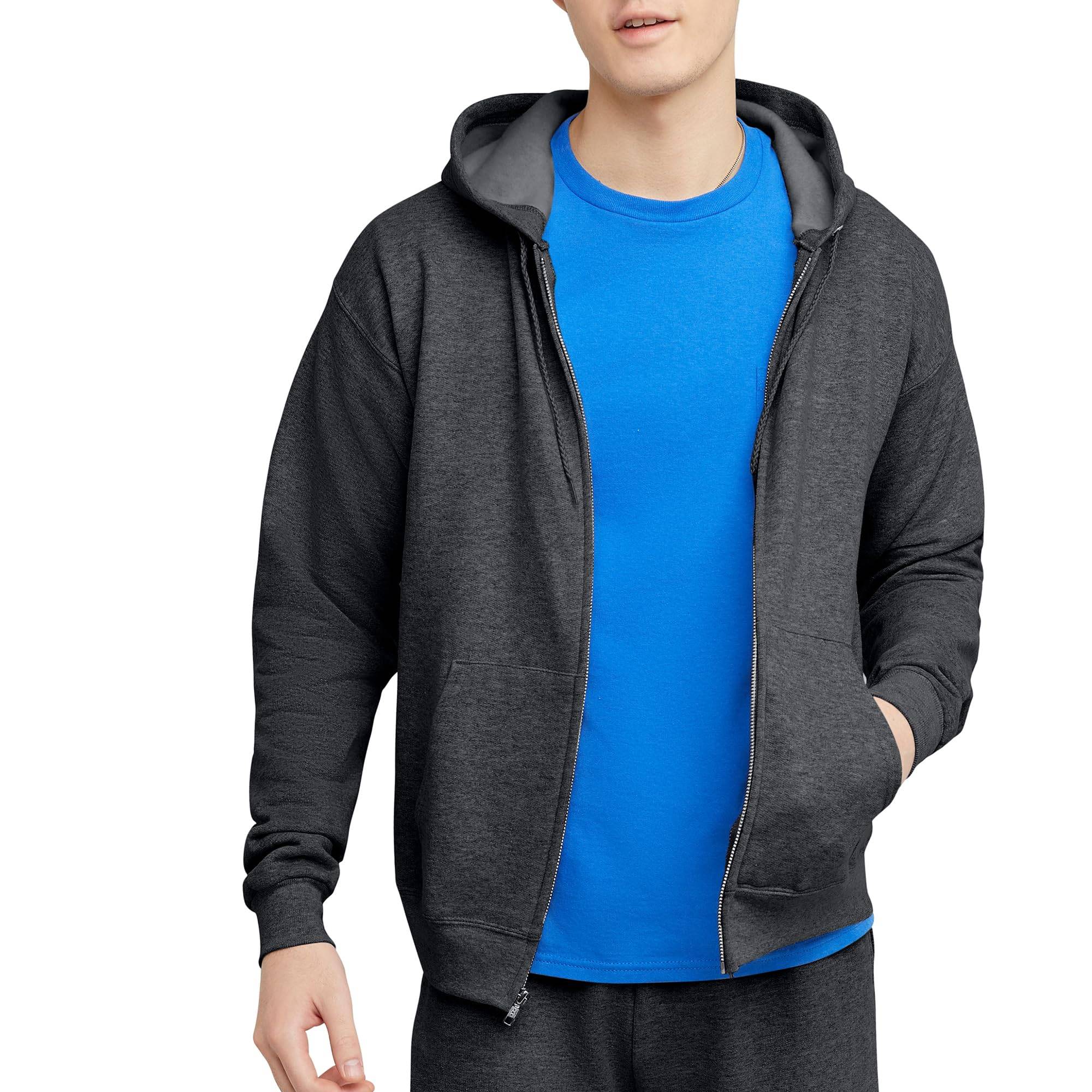 Men's Fleece Full-zip Hoodie, Zip-up Hooded Sweatshirt