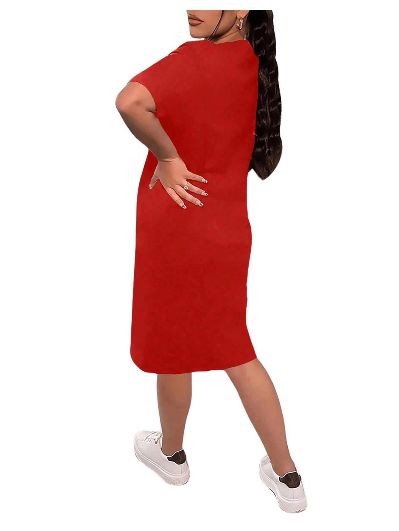 Women's Plus Size DressMidi Dresses with Pockets