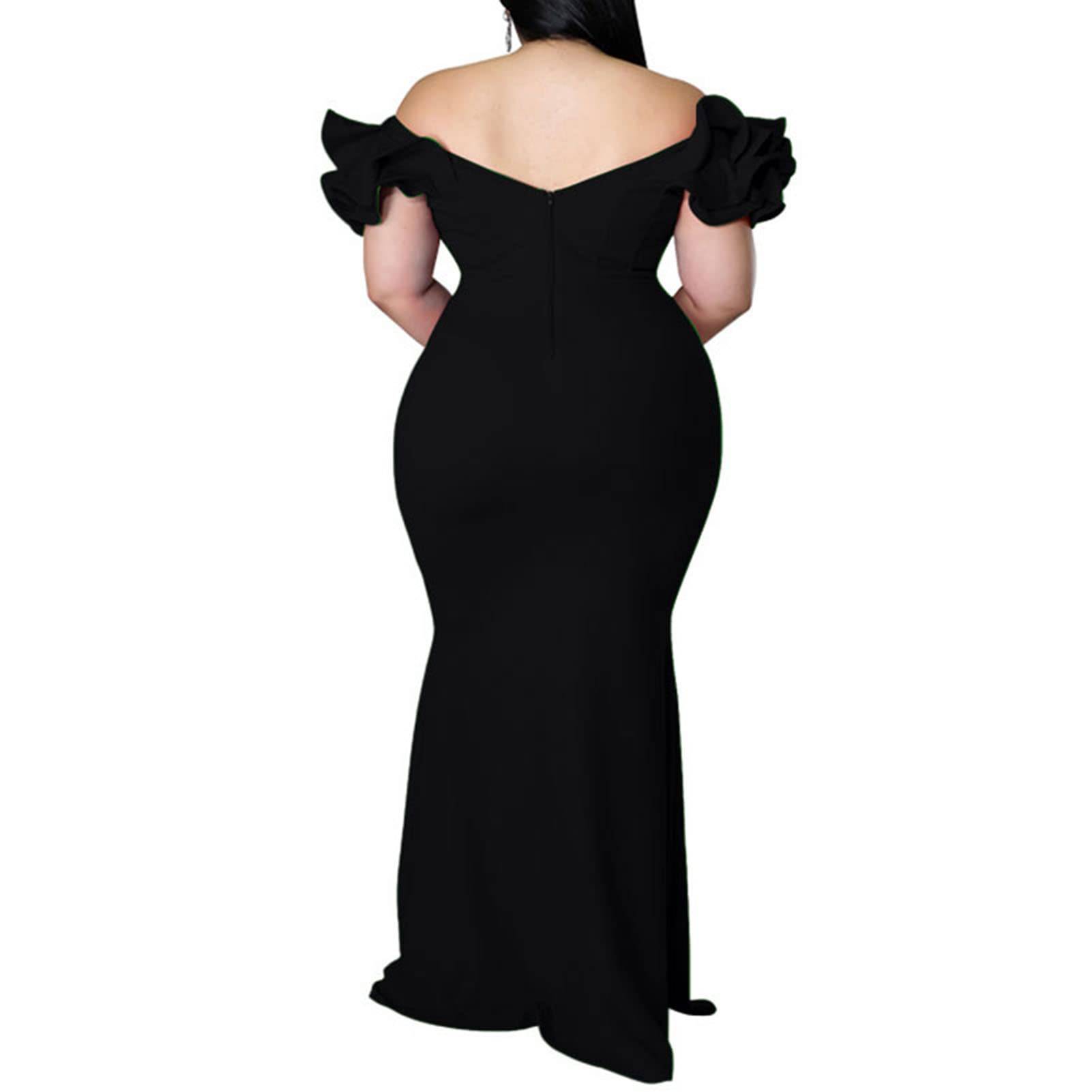 Women's Plus Size Maxi V-Neck Formal Dresses