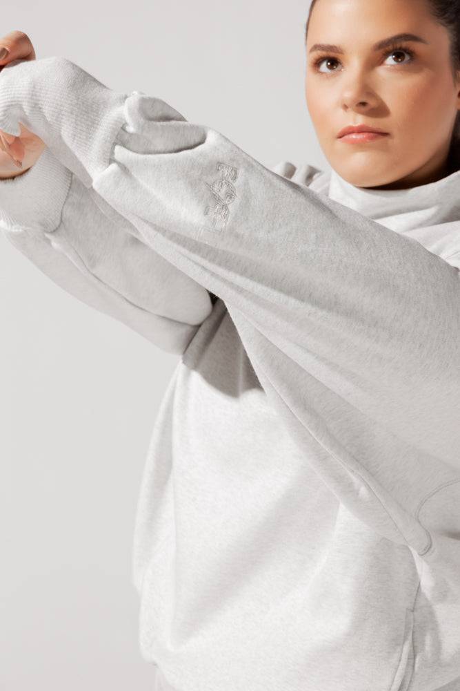   Gooey Mockneck Sweatshirt with Pockets - Light Heather Grey