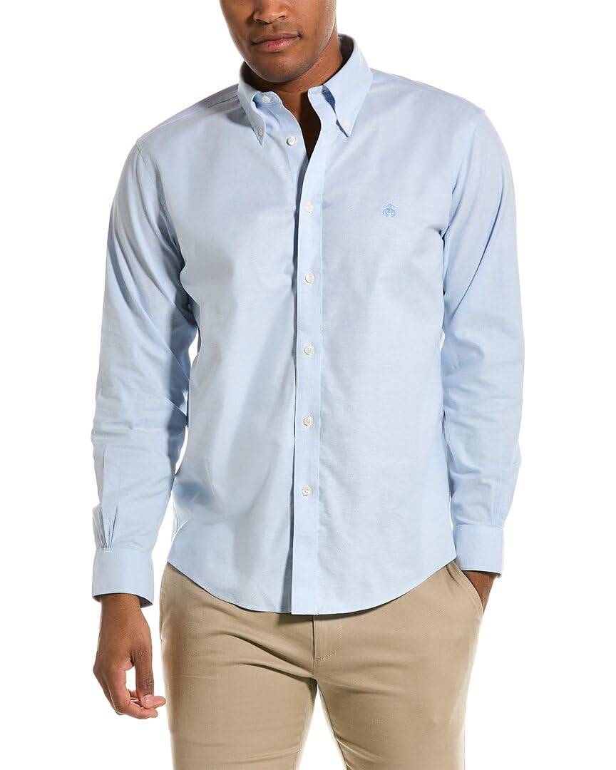 Men's Non-Iron Long Sleeve Button Down Stretch Oxford Sport Shirt, Solid