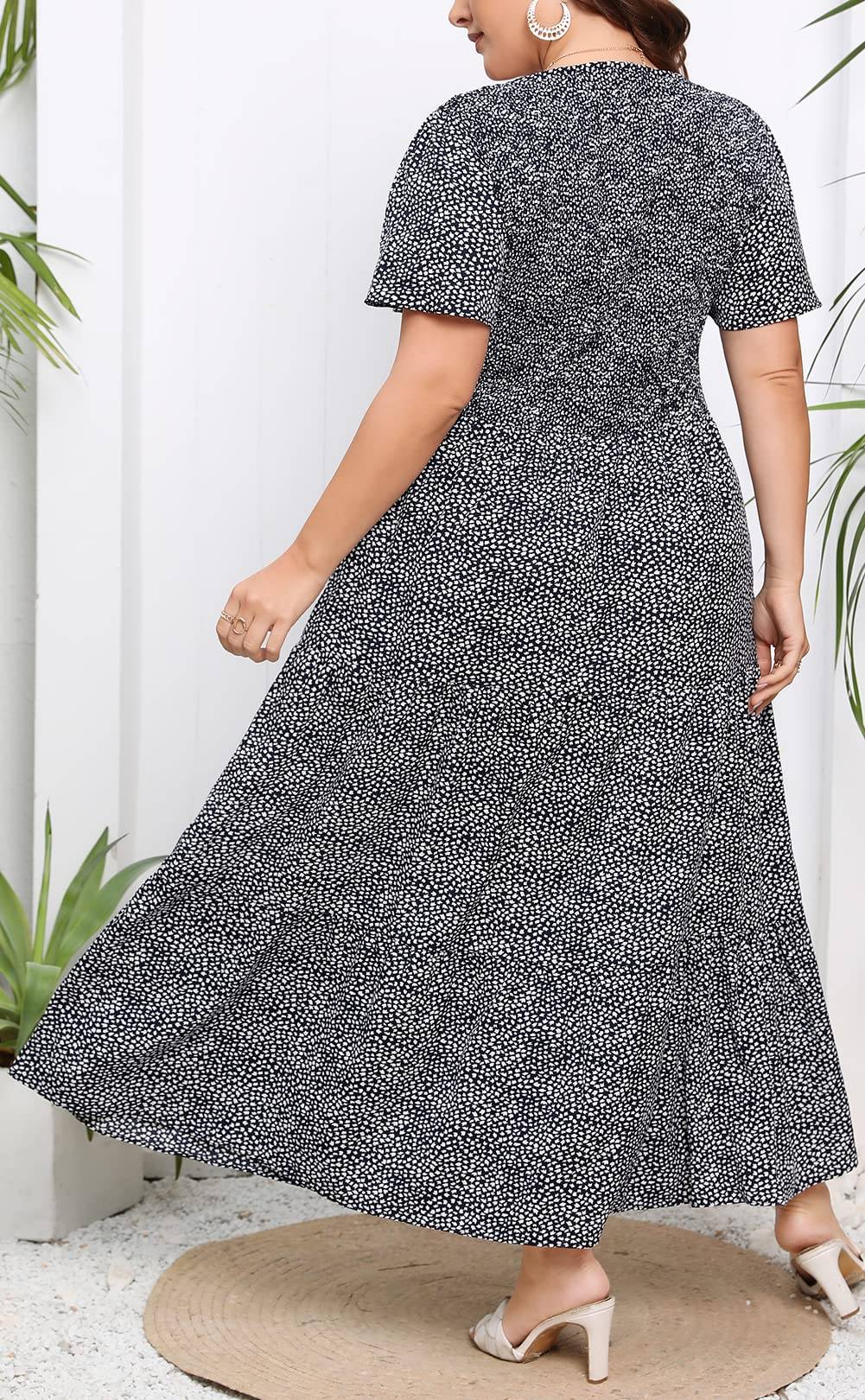 Women's Plus Size Maxi Dress Floral Boho Dress