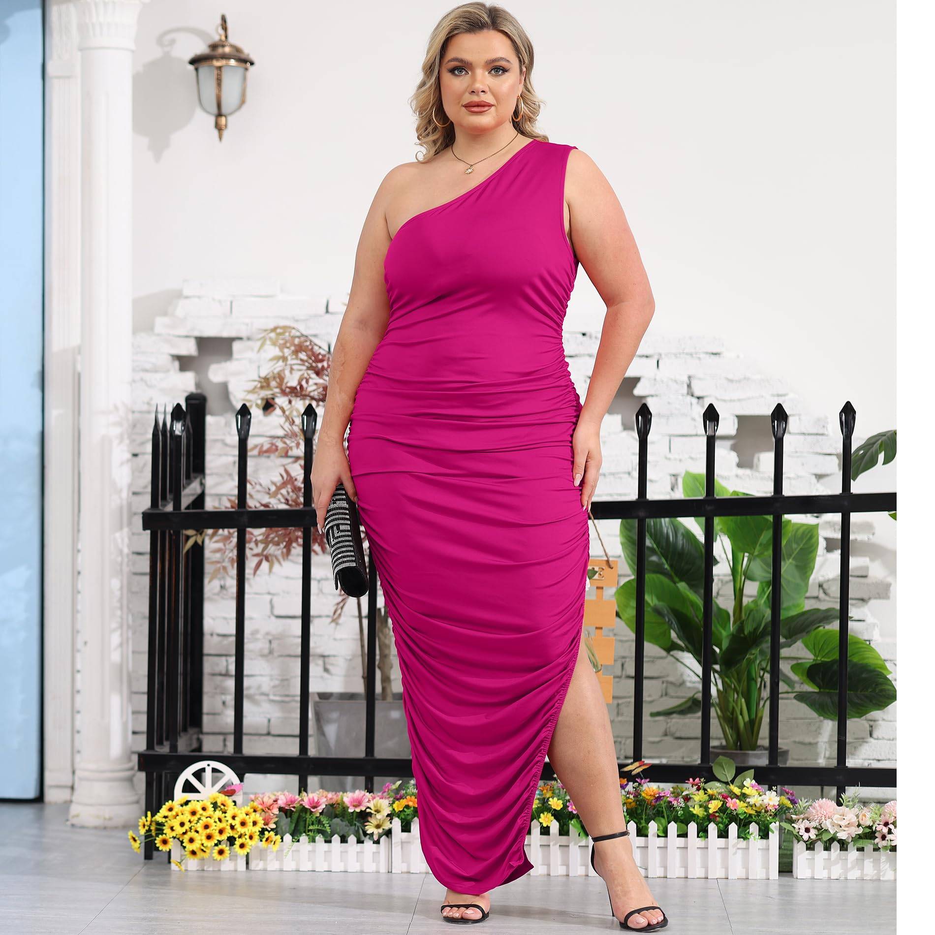 Womens Plus Size Evening Pencil Party Maxi Dresss