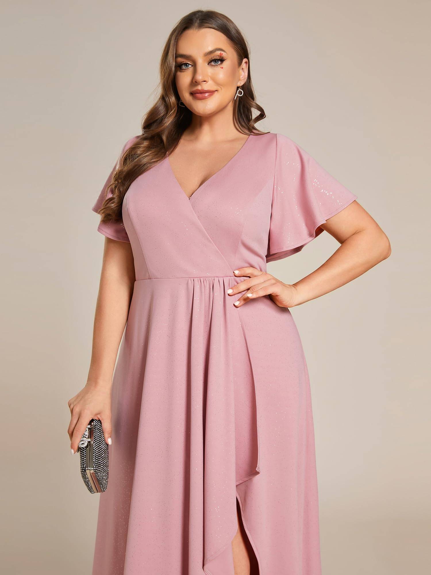 Women's Glitter A-line Plus Size Formal Dresses