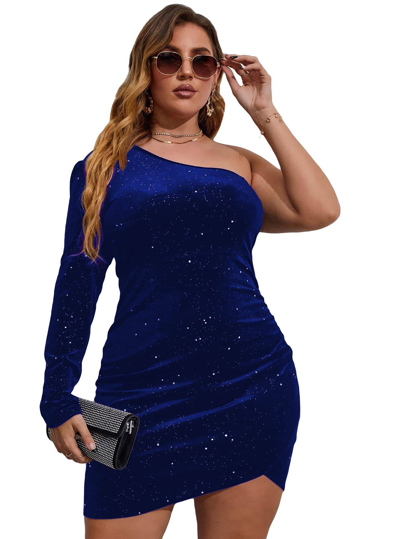 Women's Plus Size Wrap Velvet Dress