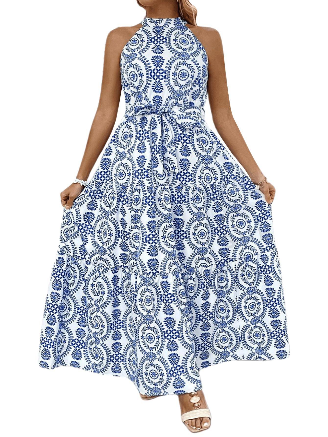 Women's Plus Size Boho A Line Long Dress