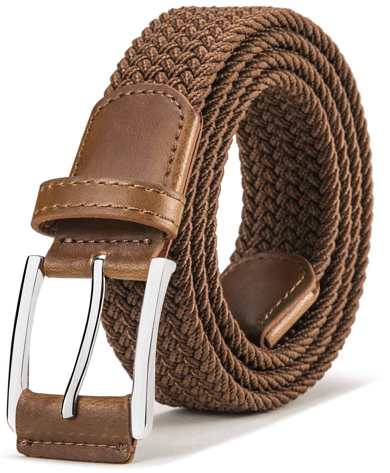 Stretch Belt Men,Mens Gift Woven Braided Web Belt 1 3/8 for Golf Casual Pants Shirts Jeans