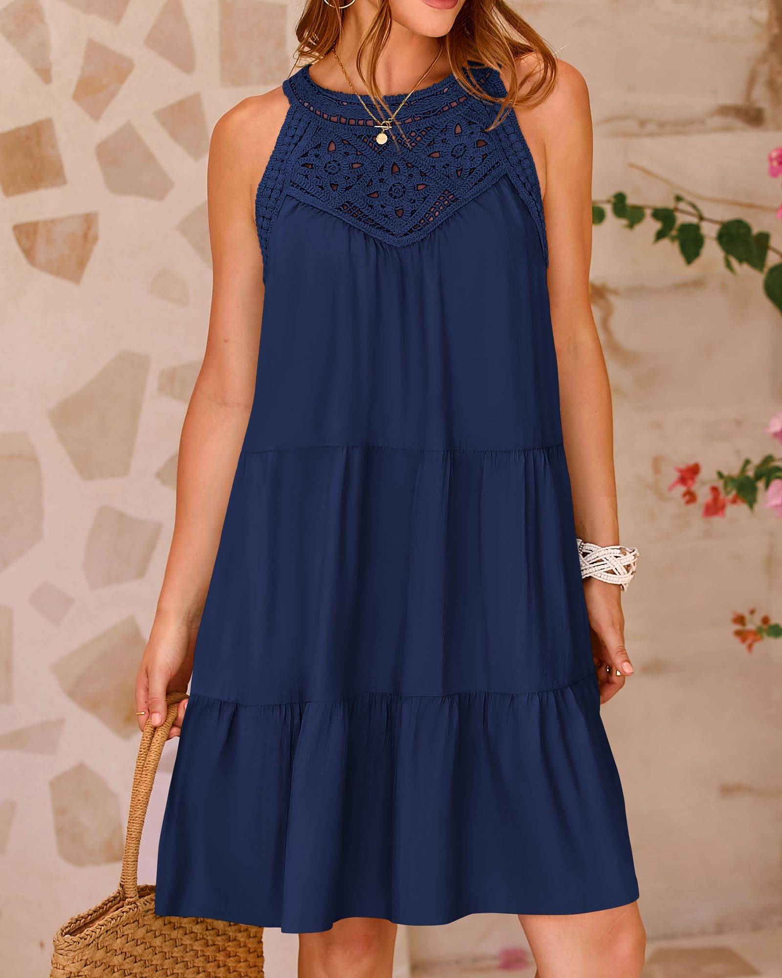 Womens Summer Casual Sundress A Line Dresses