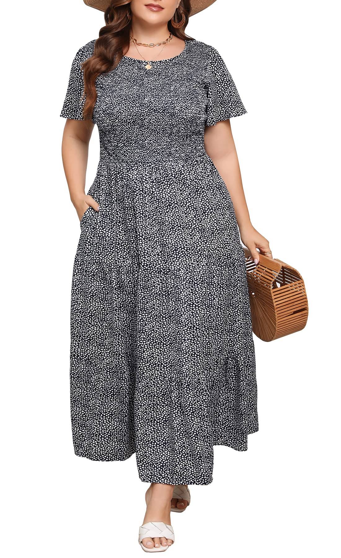 Women's Plus Size Maxi Dress Floral Boho Dress