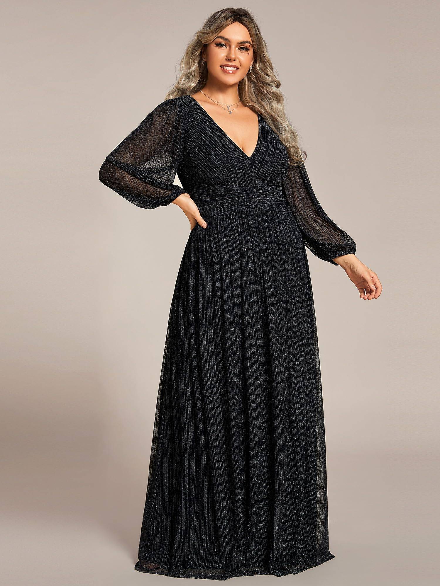 Women's Glitter Evening Formal Dresses Plus Size