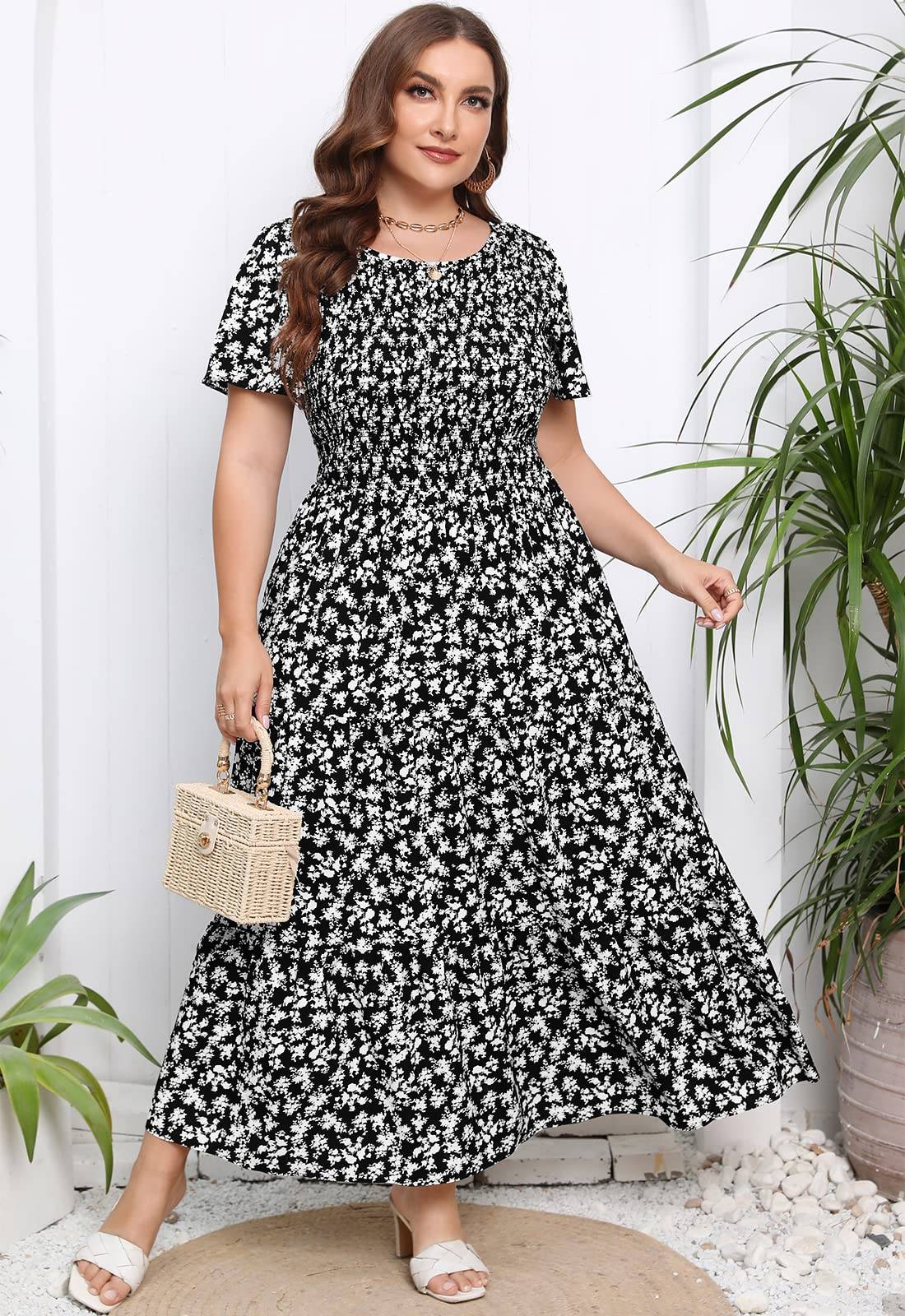 Women's Plus Size Maxi Dress Floral Boho Dress