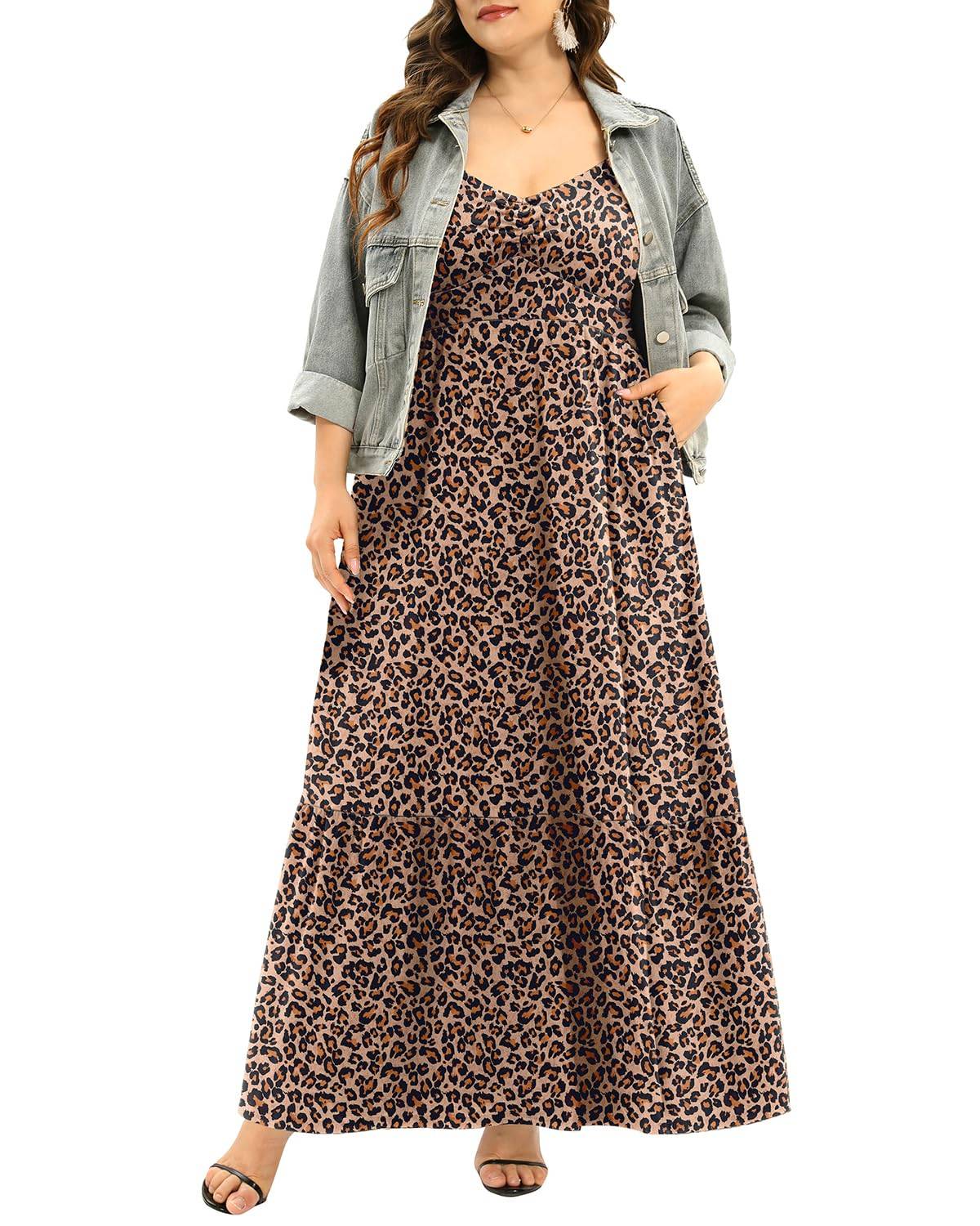 Women's Plus Size Maxi Sun Dress Sundress Pockets