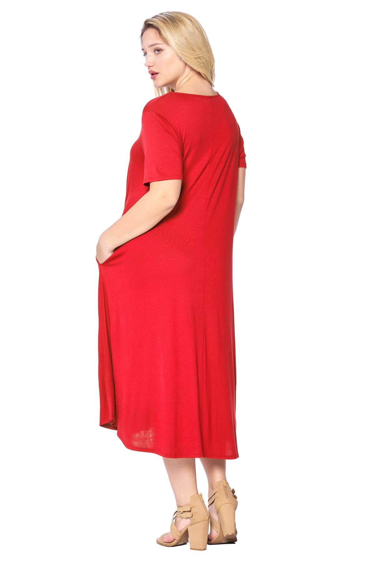 Women's Plus Size A-Line Pocket Midi Dress