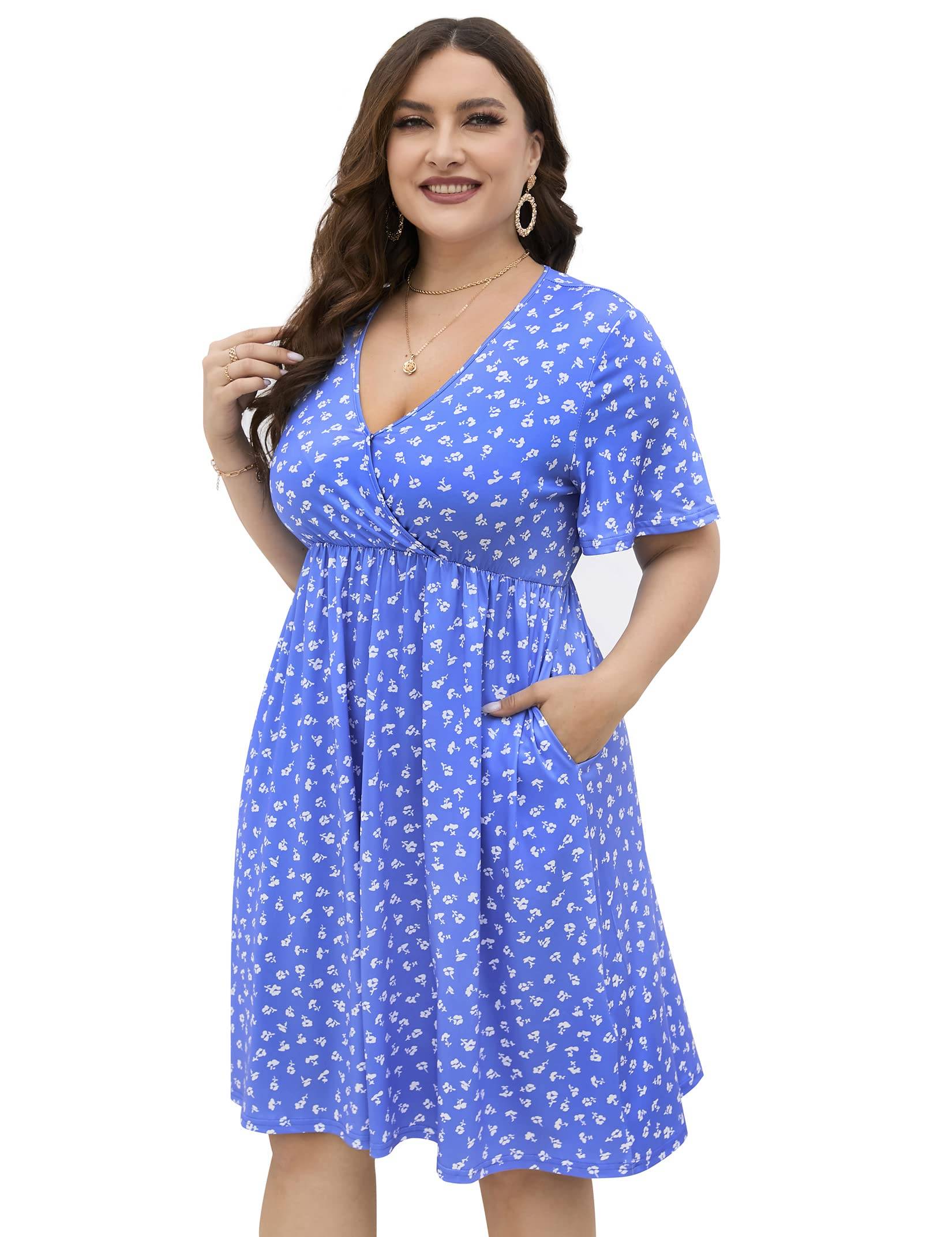 Plus Size Summer Dress Women's A Line Midi Dresses