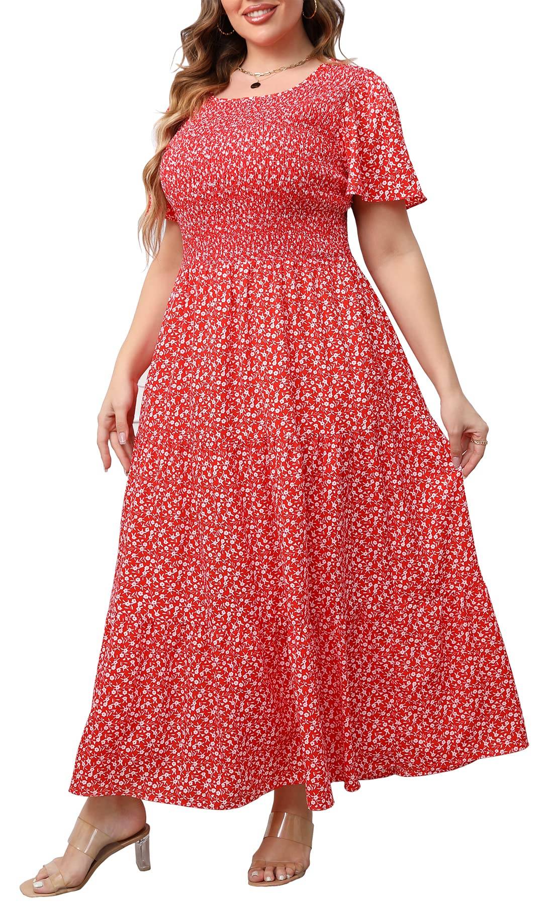 Women's Plus Size Maxi Dress Floral Boho Dress