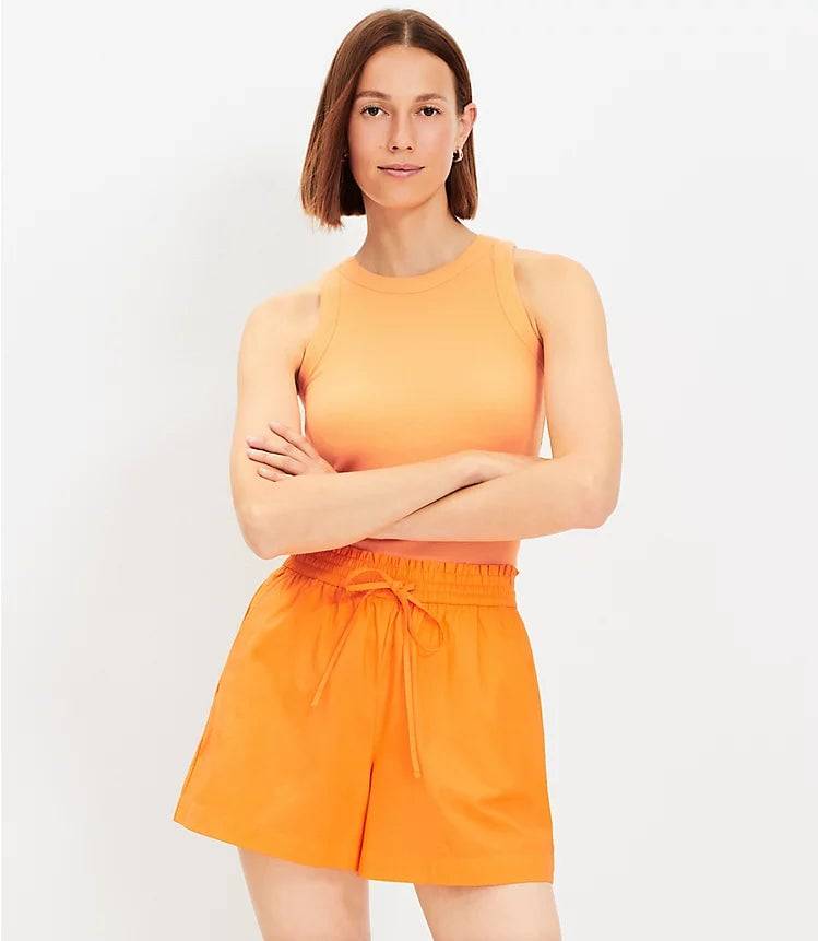 Pull On Shorts in Poplin