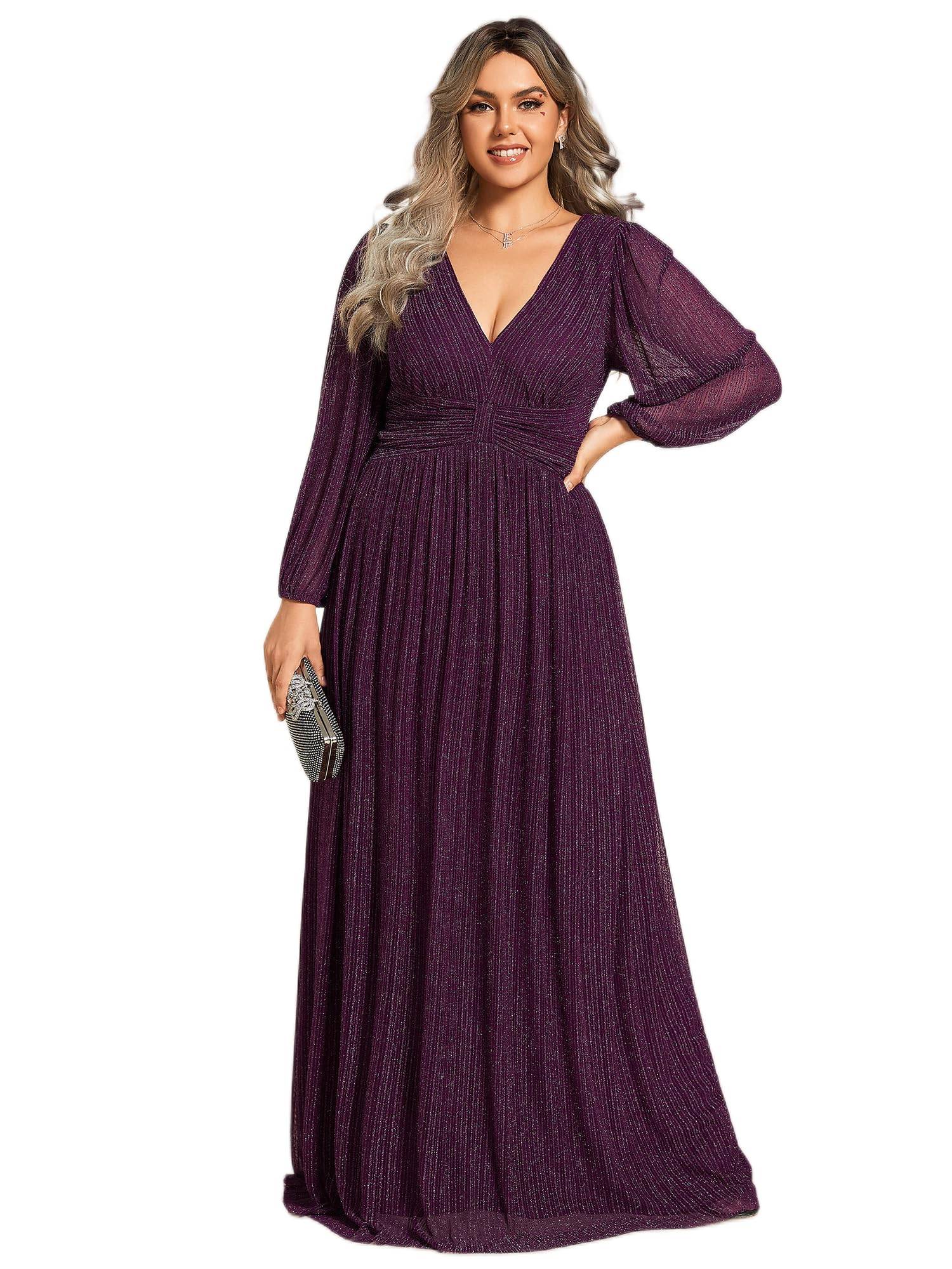 Women's Glitter Evening Formal Dresses Plus Size