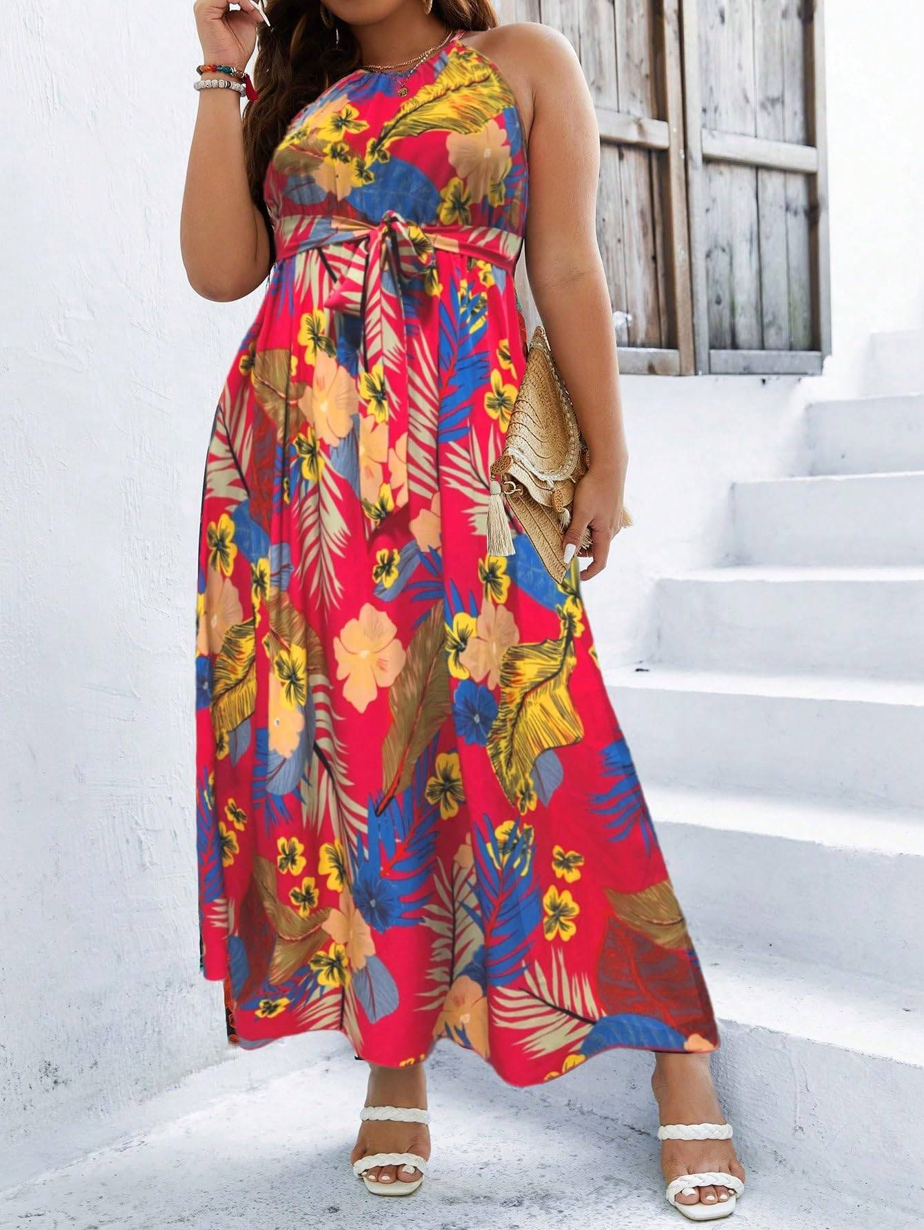 Women's Plus Size Boho A Line Long Dress