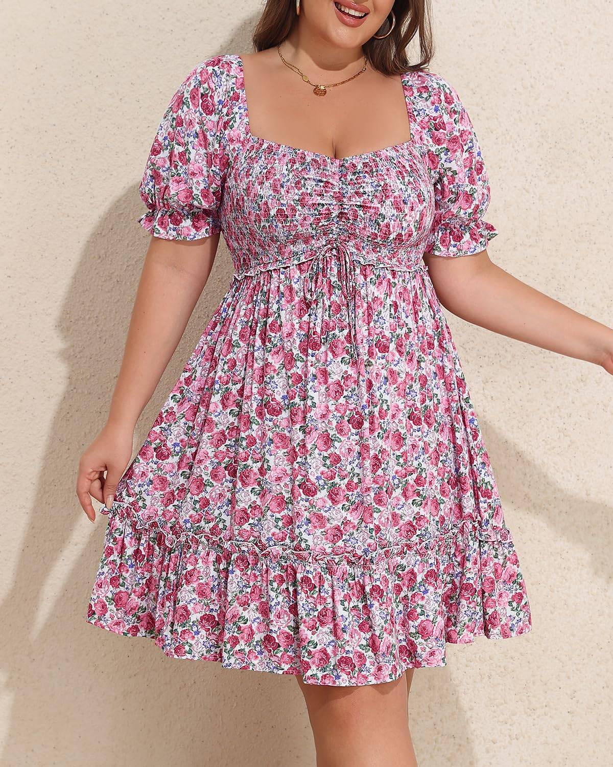 Fashion Women Plus Size Short Summer Mini Dress