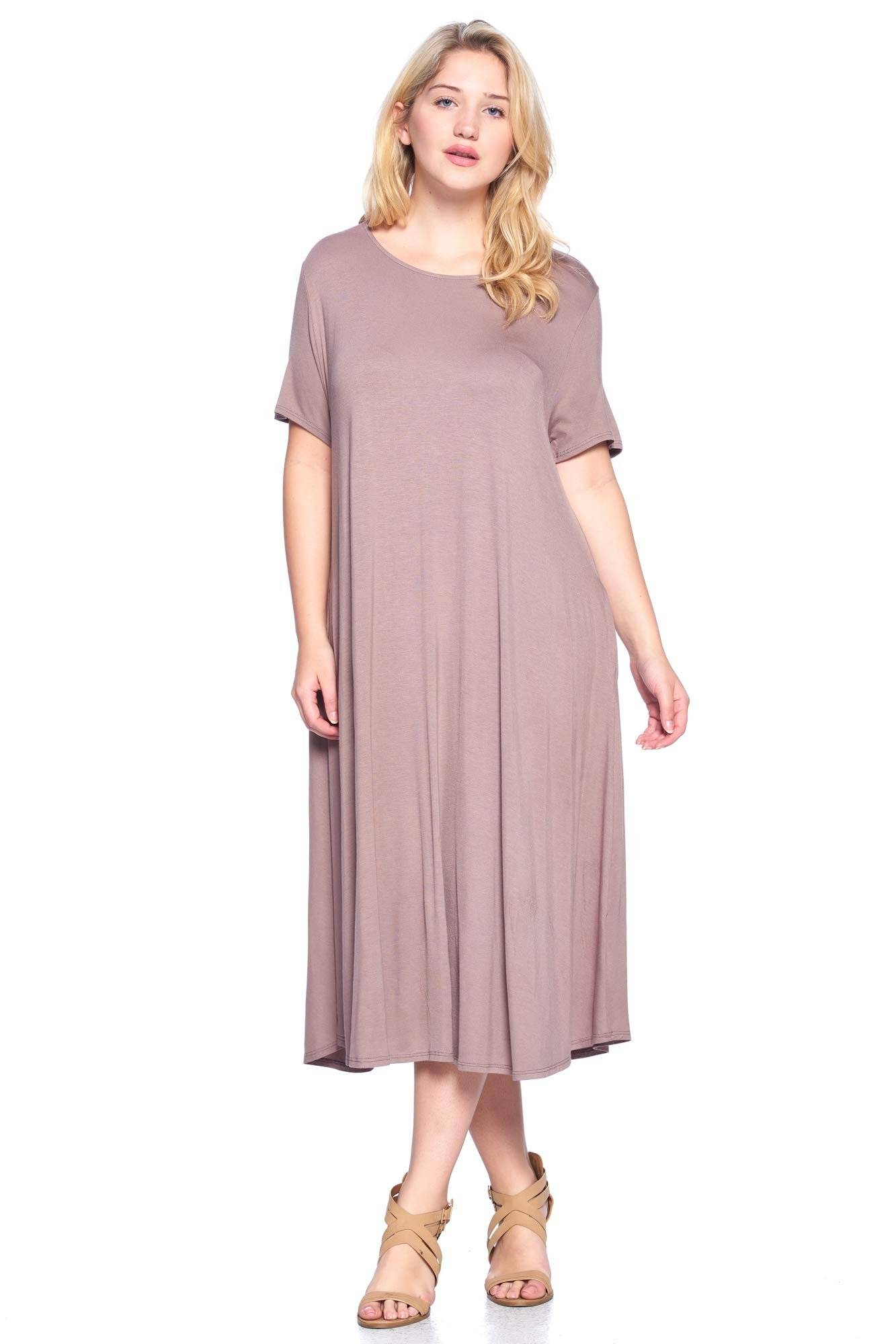 Women's Plus Size A-Line Pocket Midi Dress