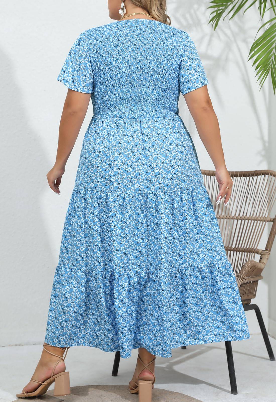 Women's Plus Size Maxi Dress Floral Boho Dress