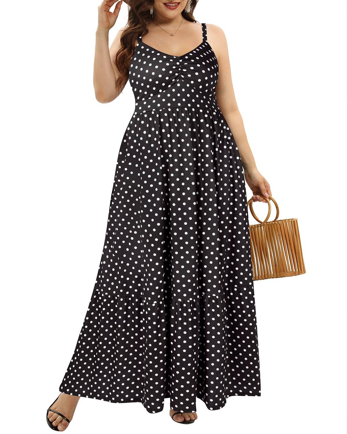 Women's Plus Size Maxi Sun Dress Sundress Pockets