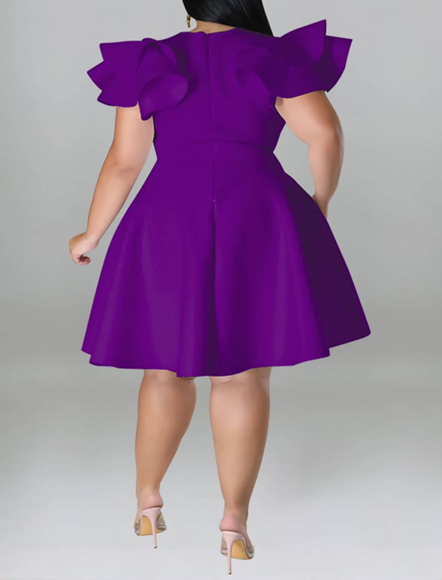 Women's Plus Size A Line Party Dress with Pockets