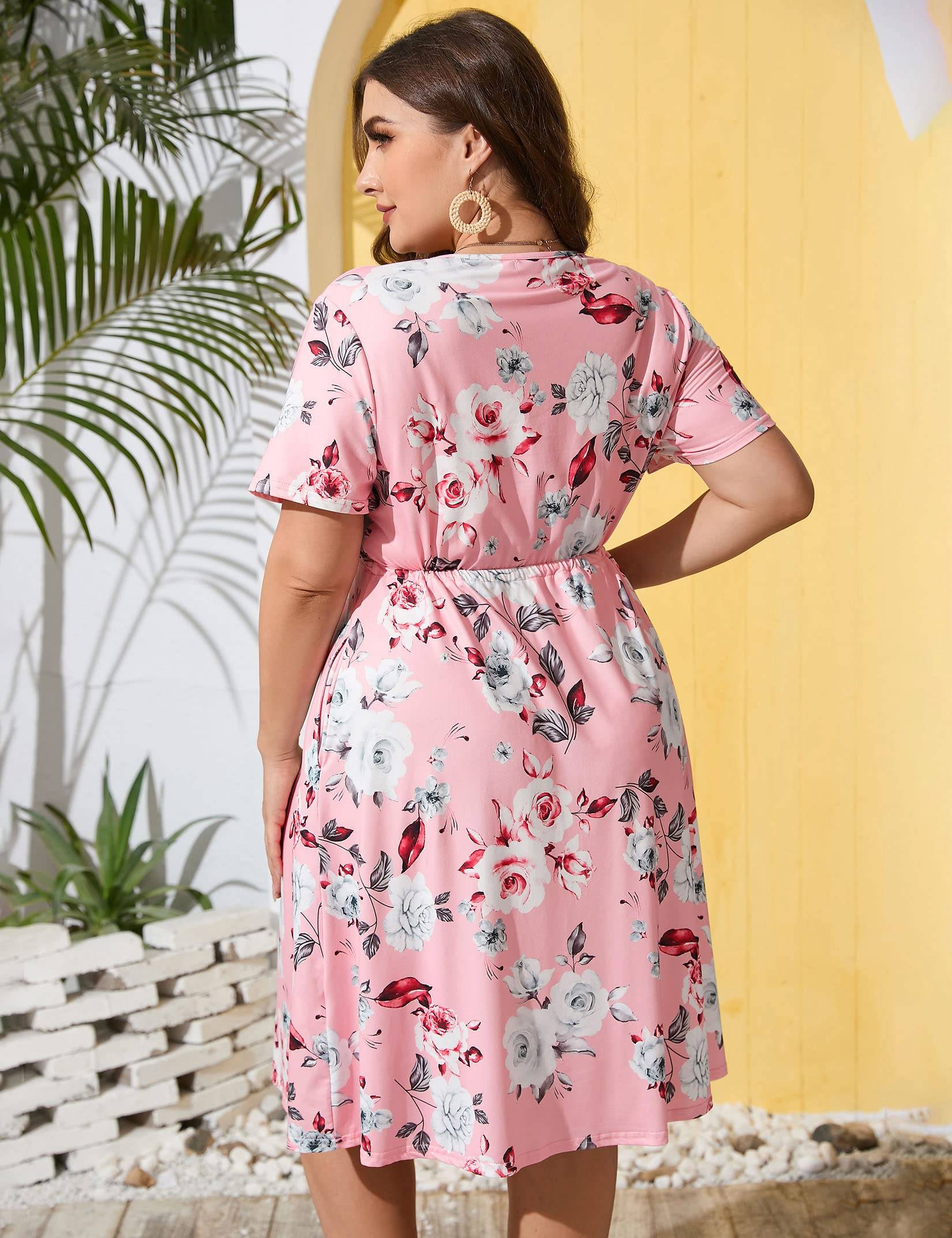 Plus Size Summer Dress Women's A Line Midi Dresses