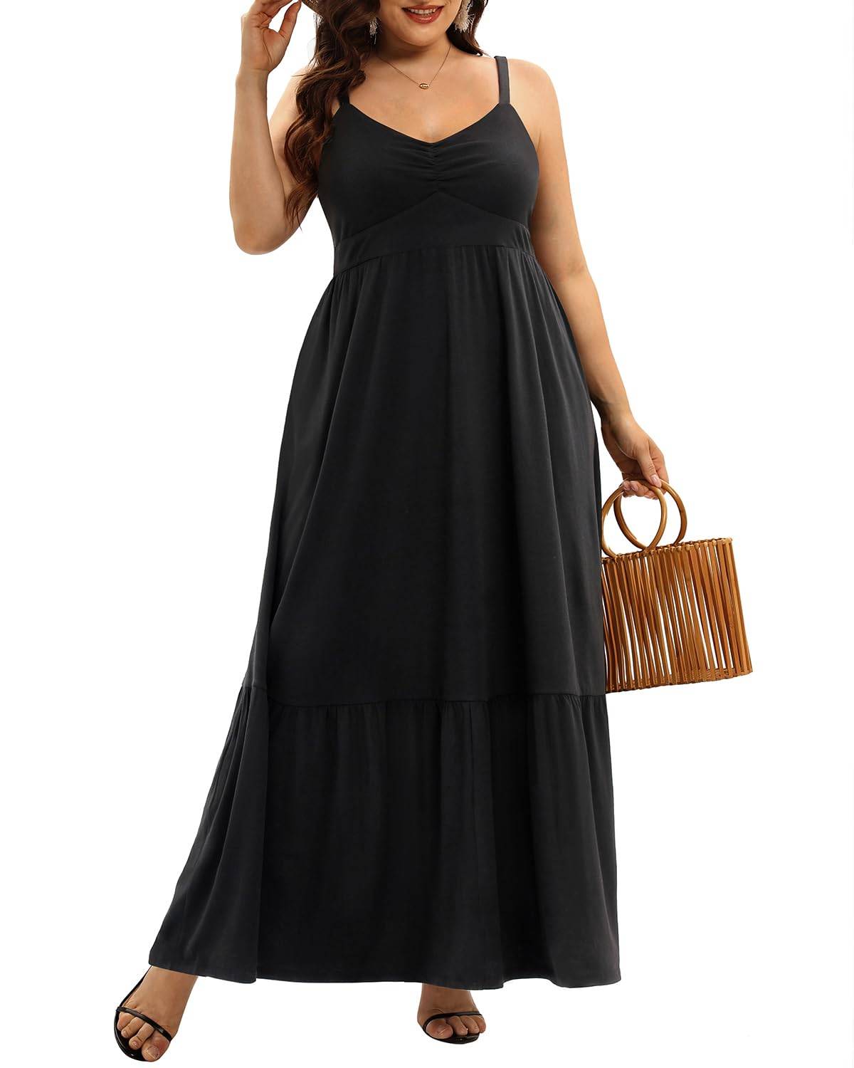 Women's Plus Size Maxi Sun Dress Sundress Pockets