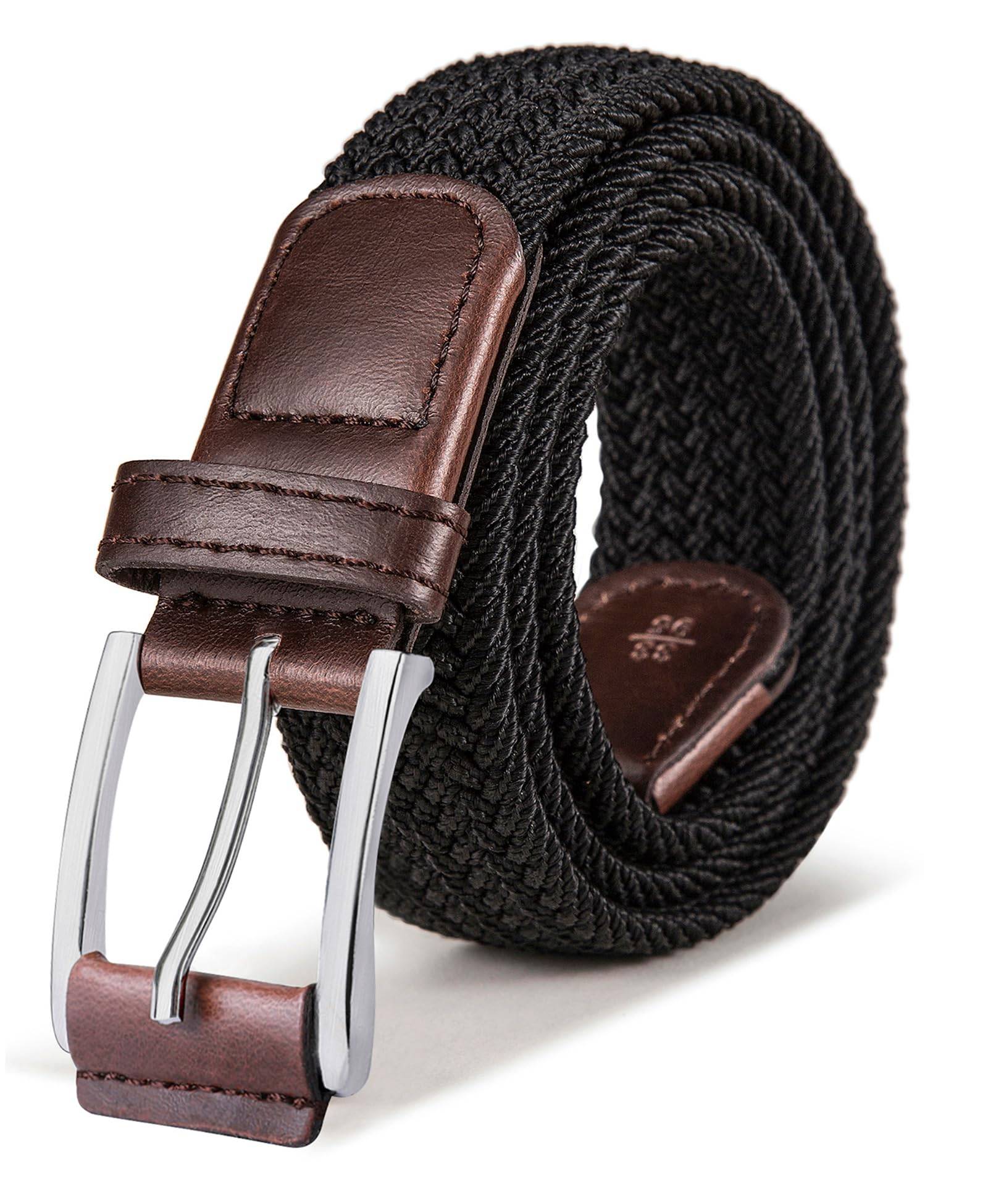 Stretch Belt Men,Mens Gift Woven Braided Web Belt 1 3/8 for Golf Casual Pants Shirts Jeans