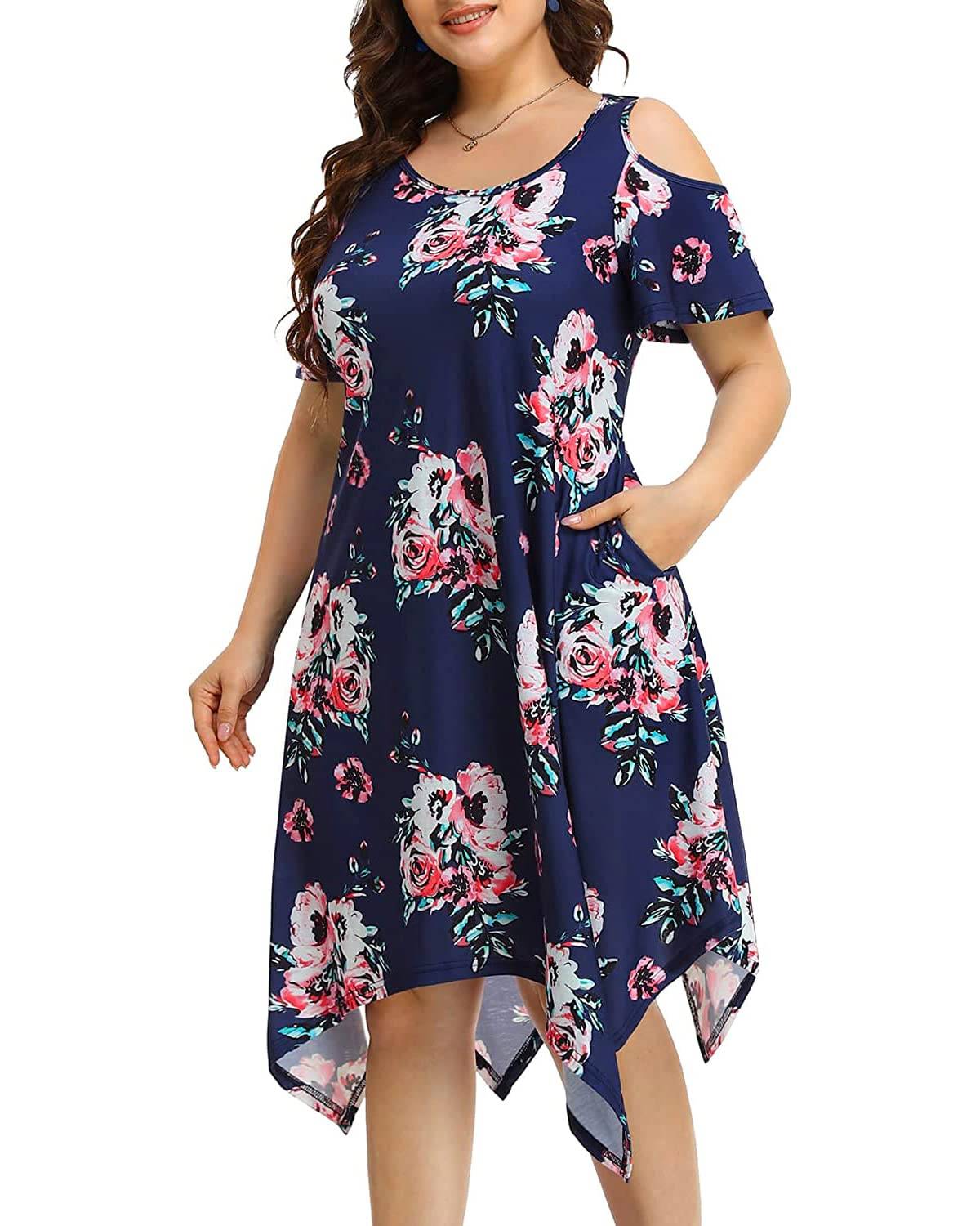 Women's Plus Size Sundress Dress with Pockets