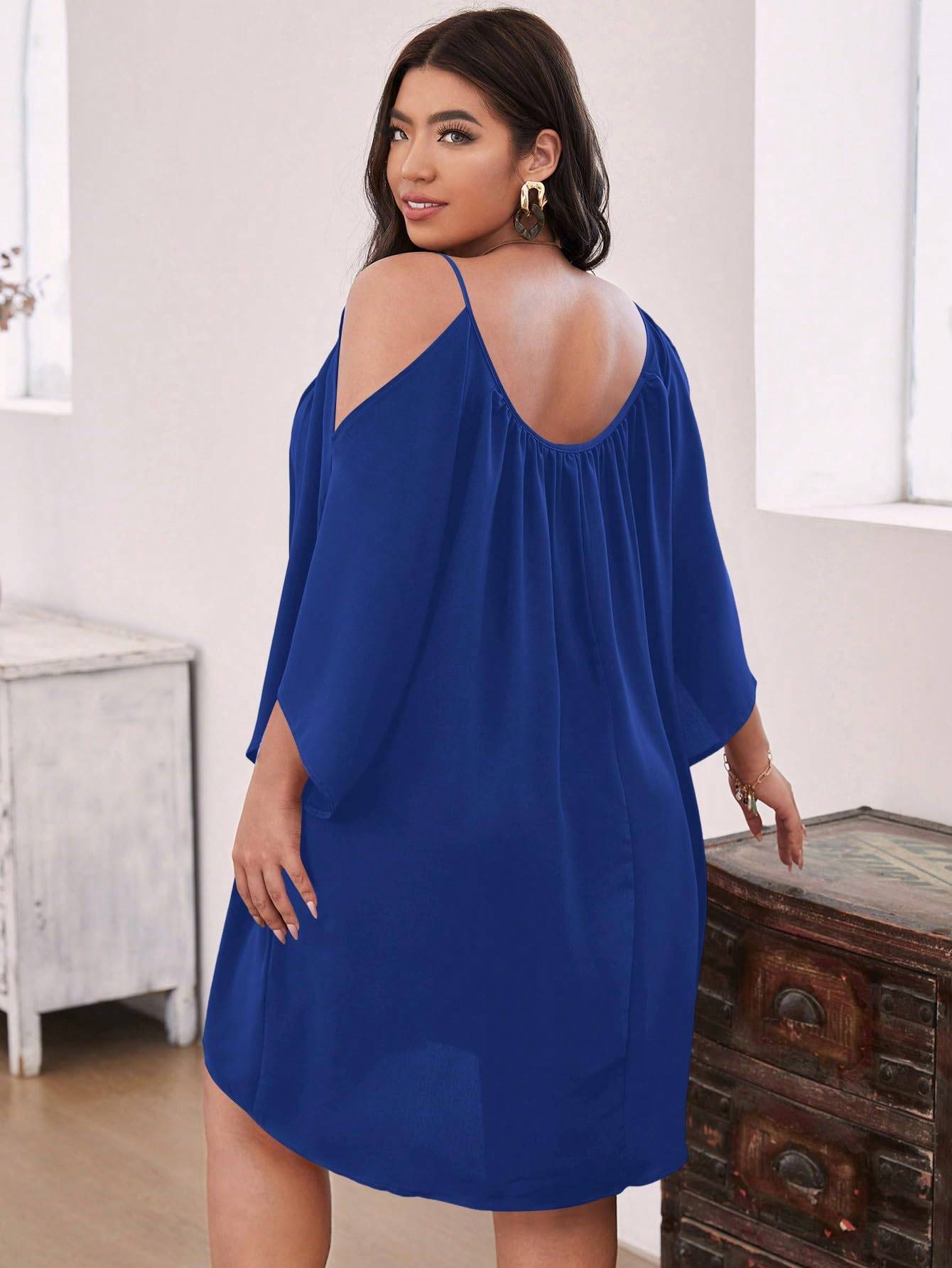 Women Plus Size Summer Dress Cold Short Dresses