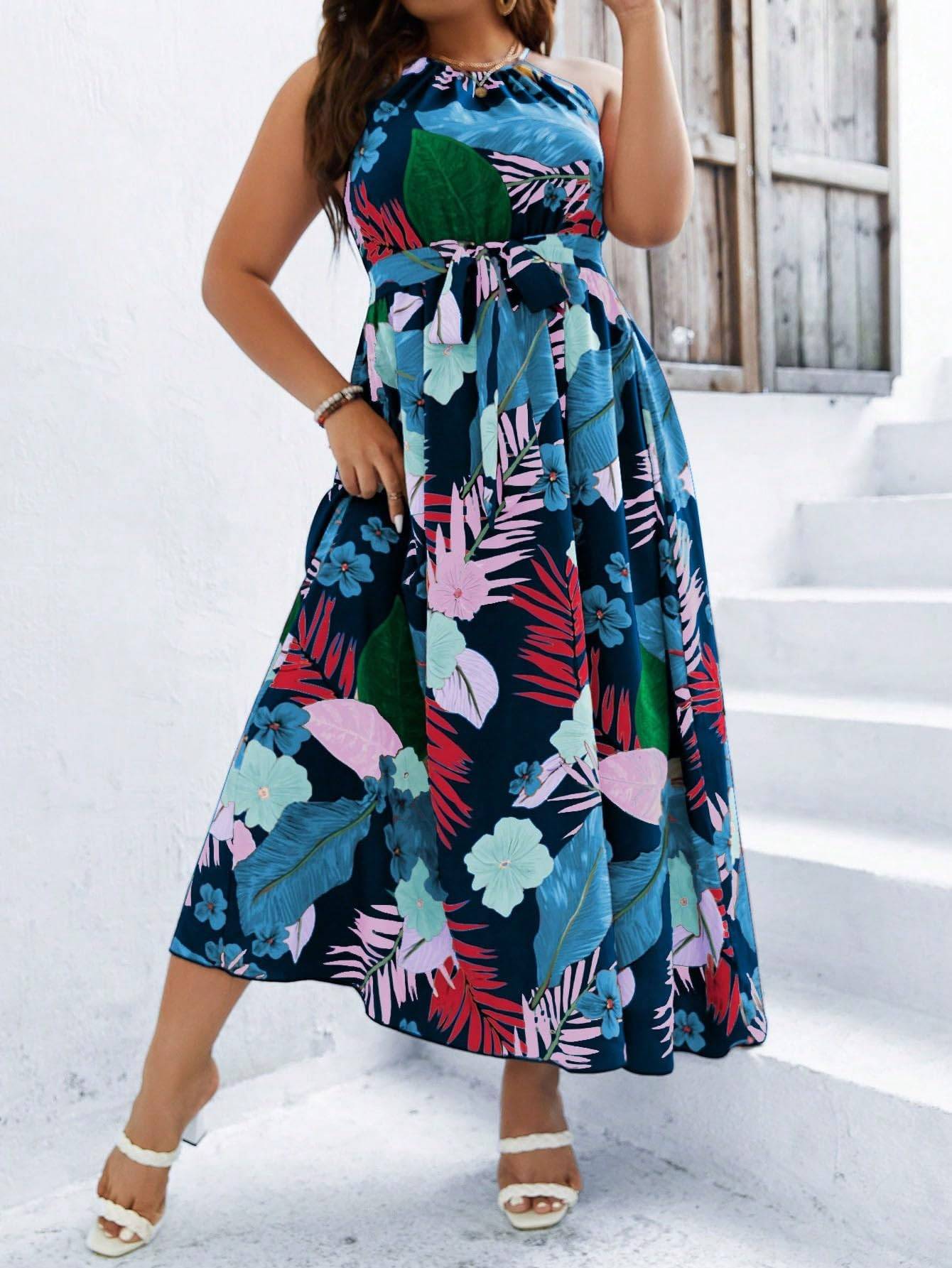 Women's Plus Size Boho A Line Long Dress