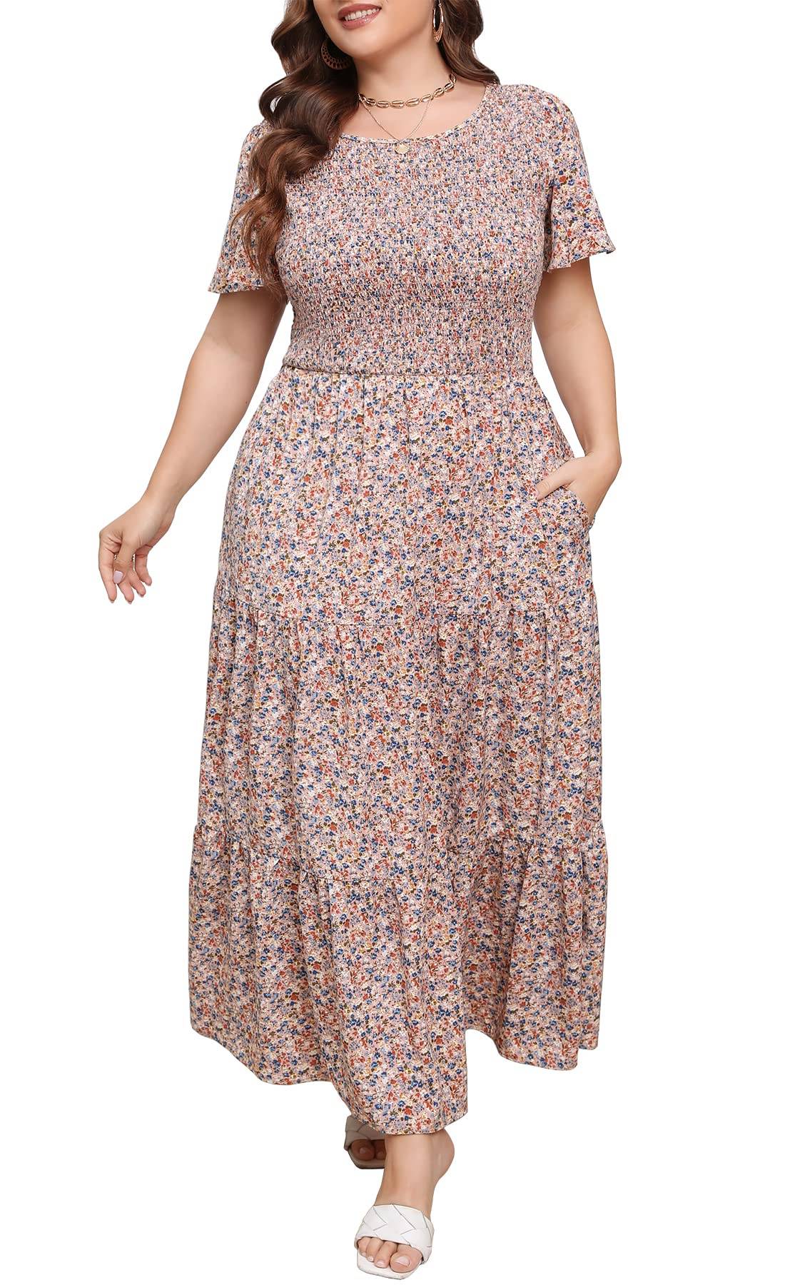 Women's Plus Size Maxi Dress Floral Boho Dress