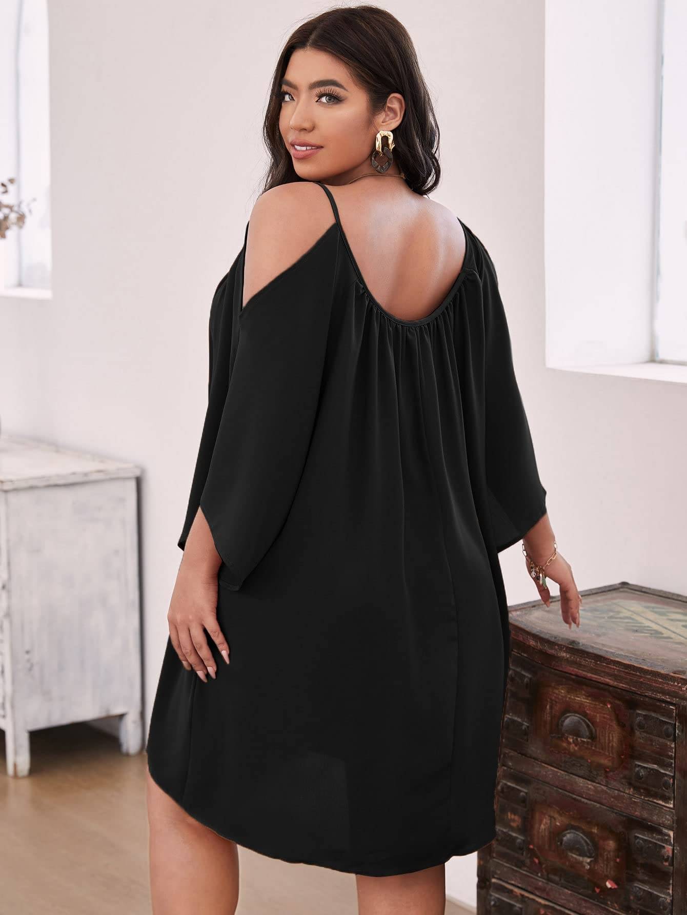 Women Plus Size Summer Dress Cold Short Dresses