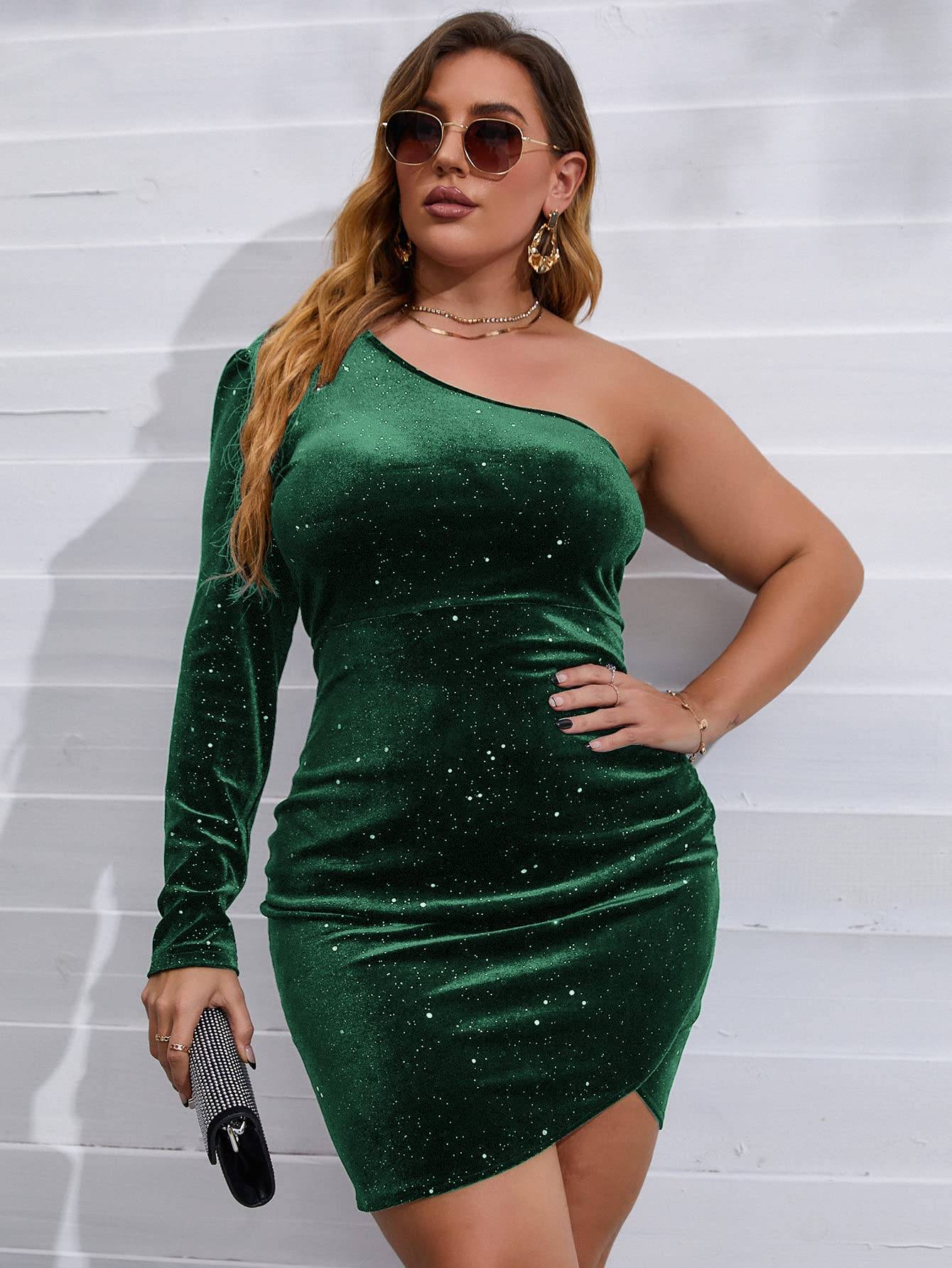 Women's Plus Size Wrap Velvet Dress