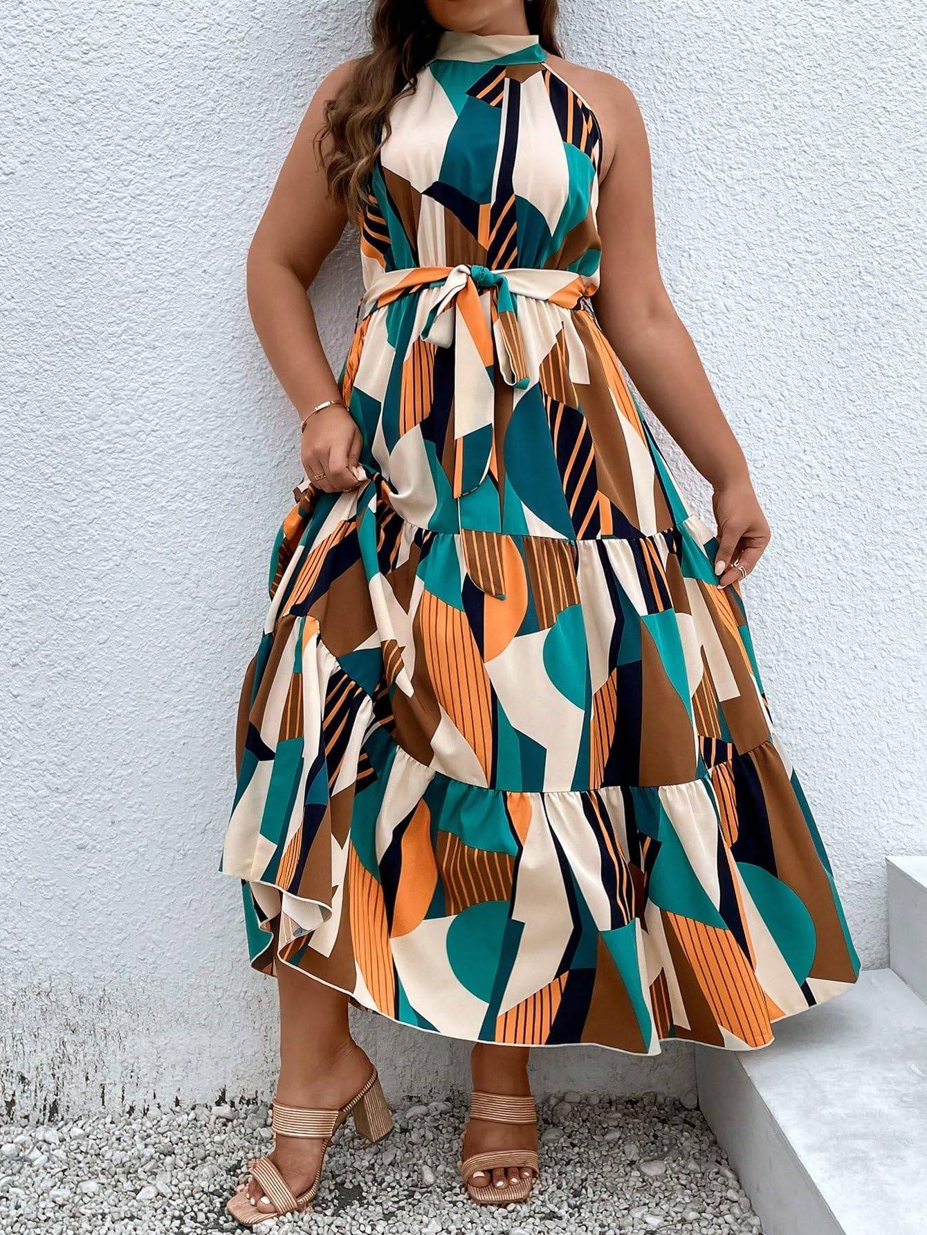 Women's Plus Size Boho A Line Long Dress